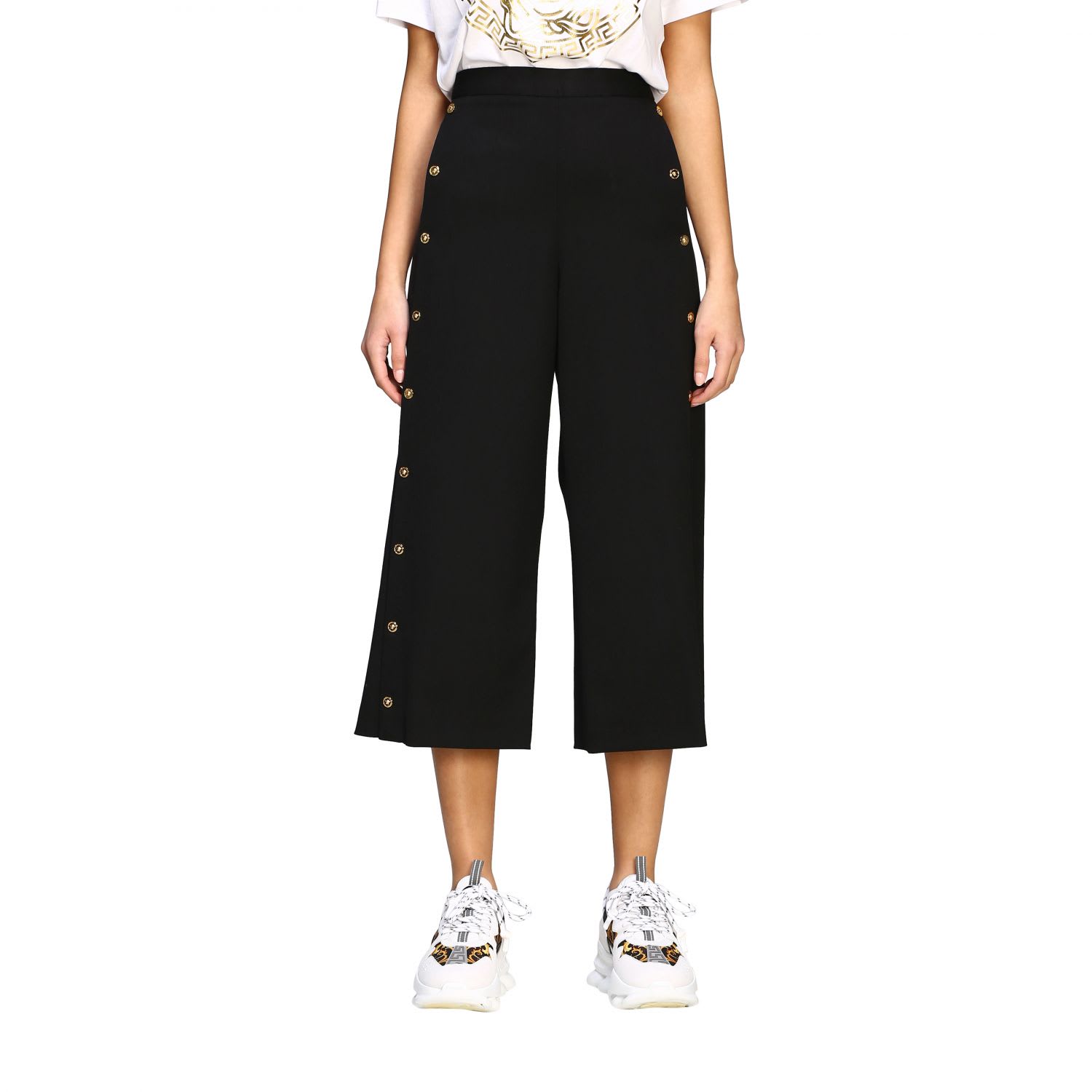 VERSACE CROPPED TROUSERS WITH MINI JELLYFISH HEADS,11232662