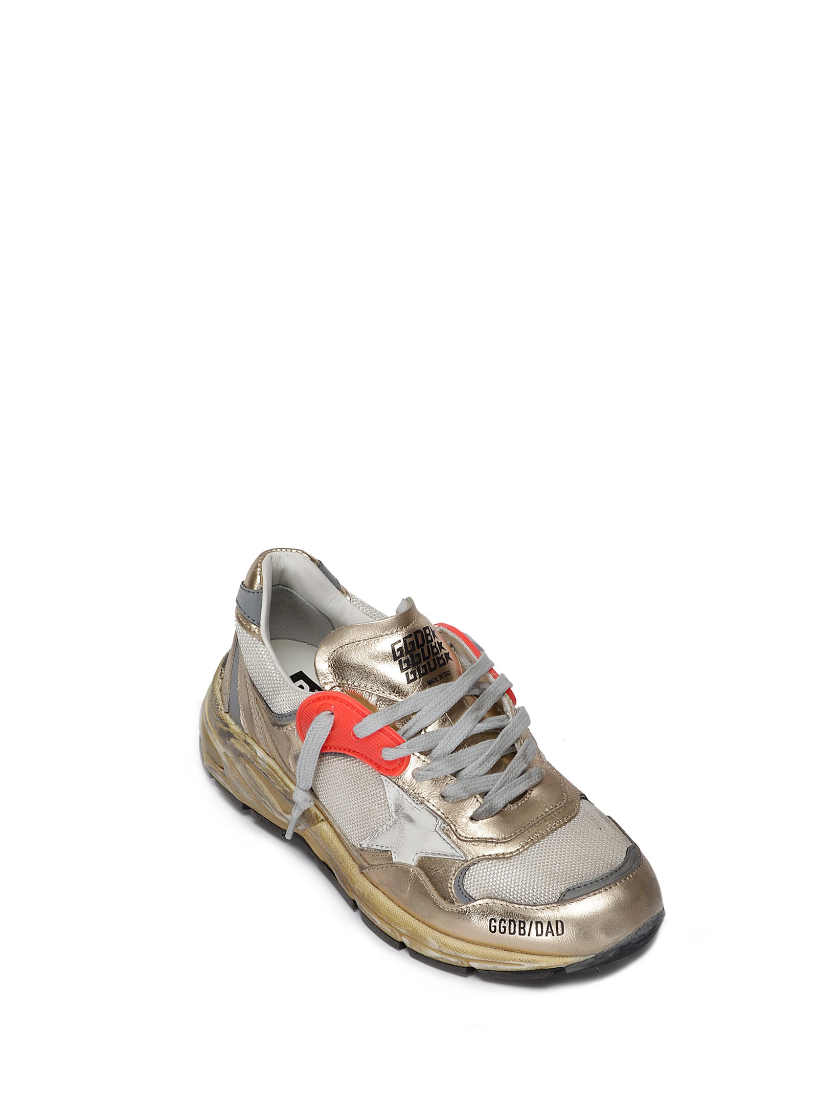 Golden Goose Vintage-finish Golden Leather Sneakers In Green