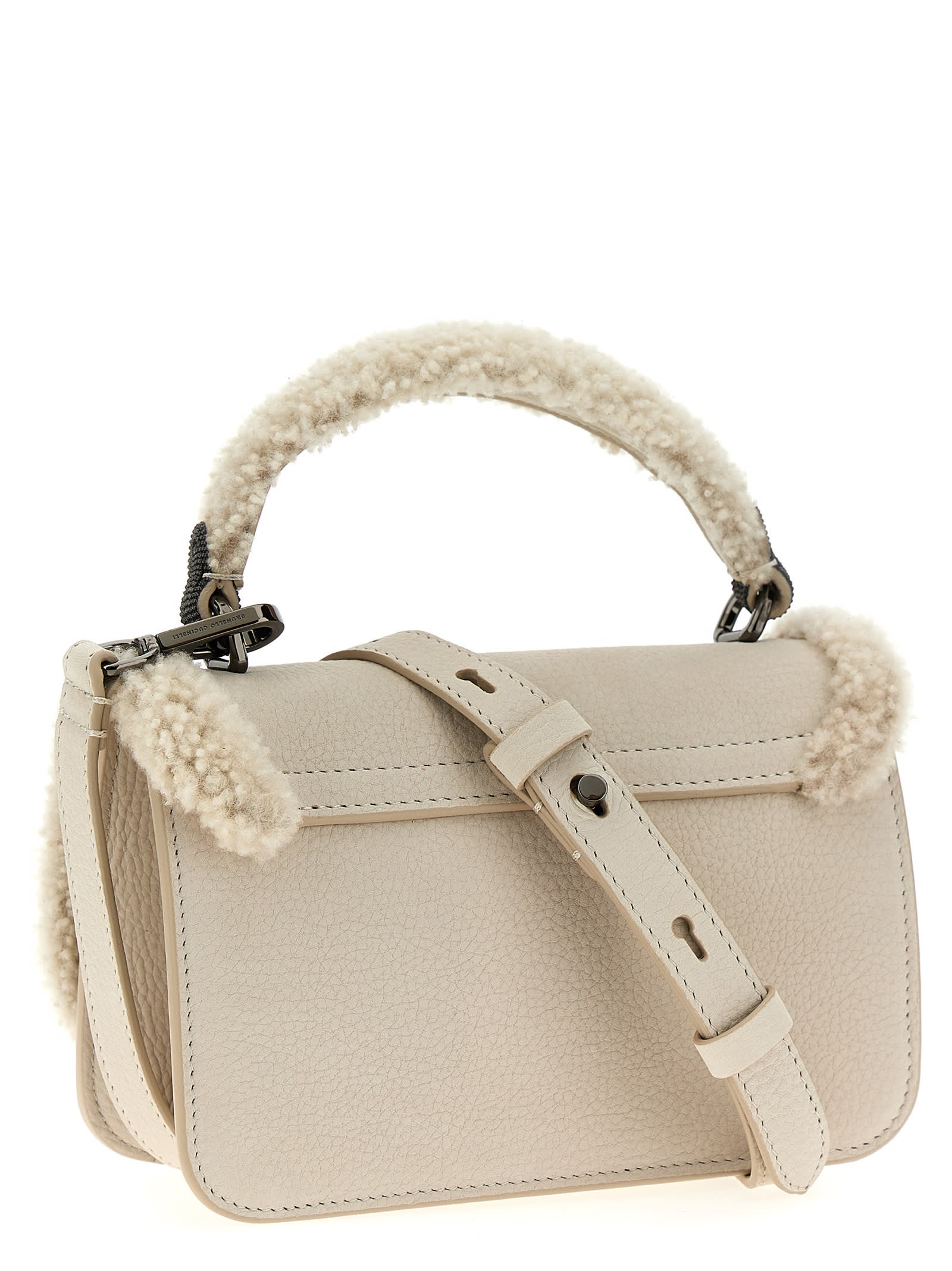 Shop Brunello Cucinelli City Handbag In White