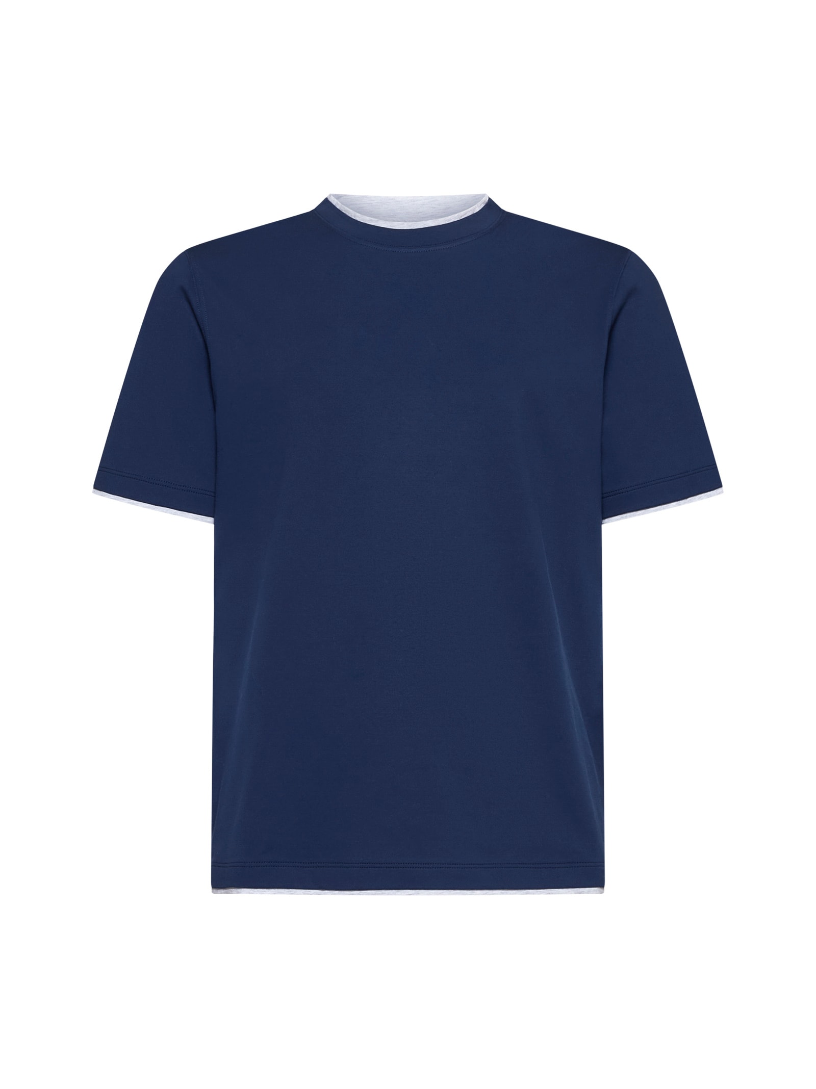 Shop Brunello Cucinelli T-shirt In Indigo+grigio Chiaro