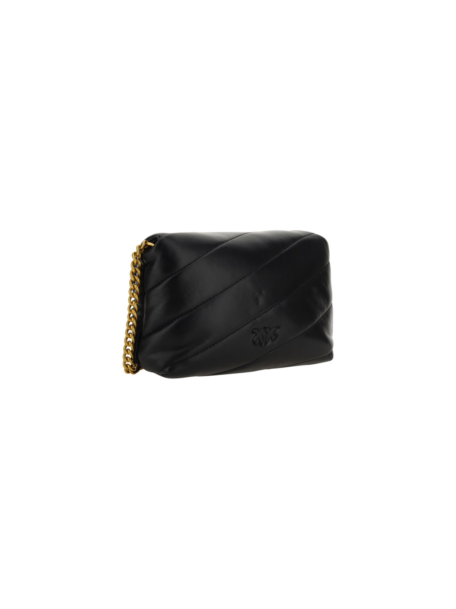 Pinko Baby Love Puff Leather Crossbody Bag In Black