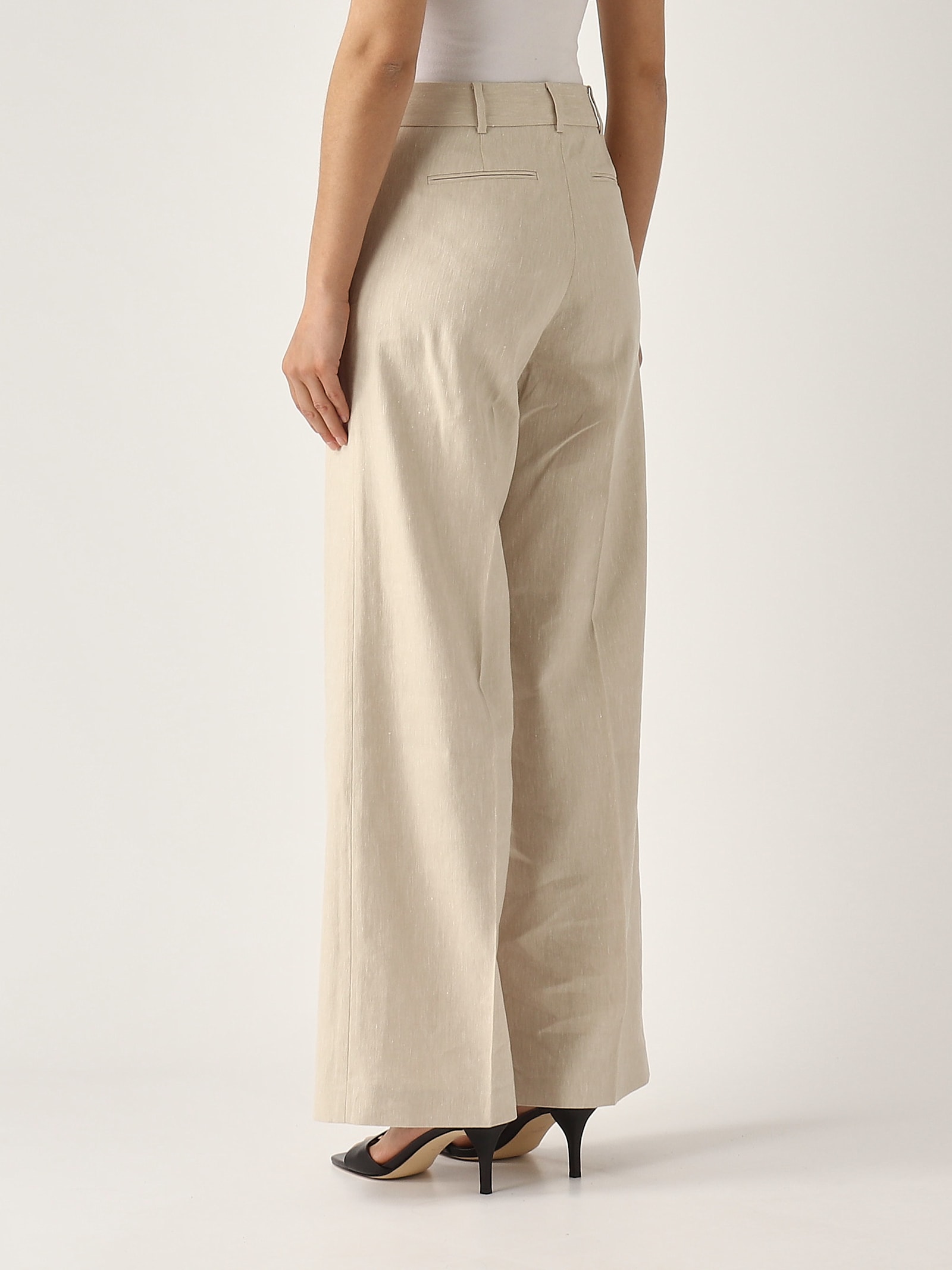 Michael Kors Wide Leg Pant Trousers In Ecru
