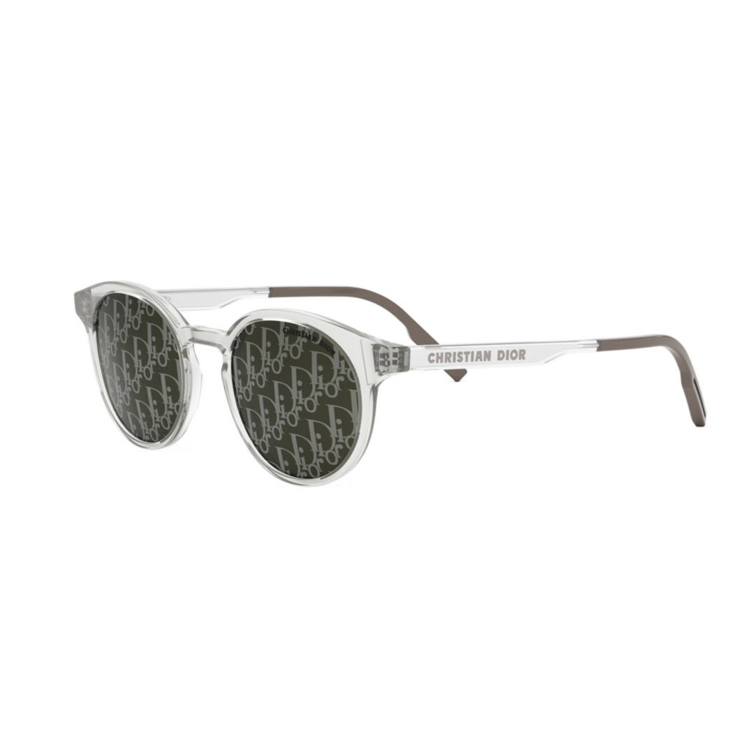 Dior Tag R1i 49mm Small Mirror Round Sunglasses In White