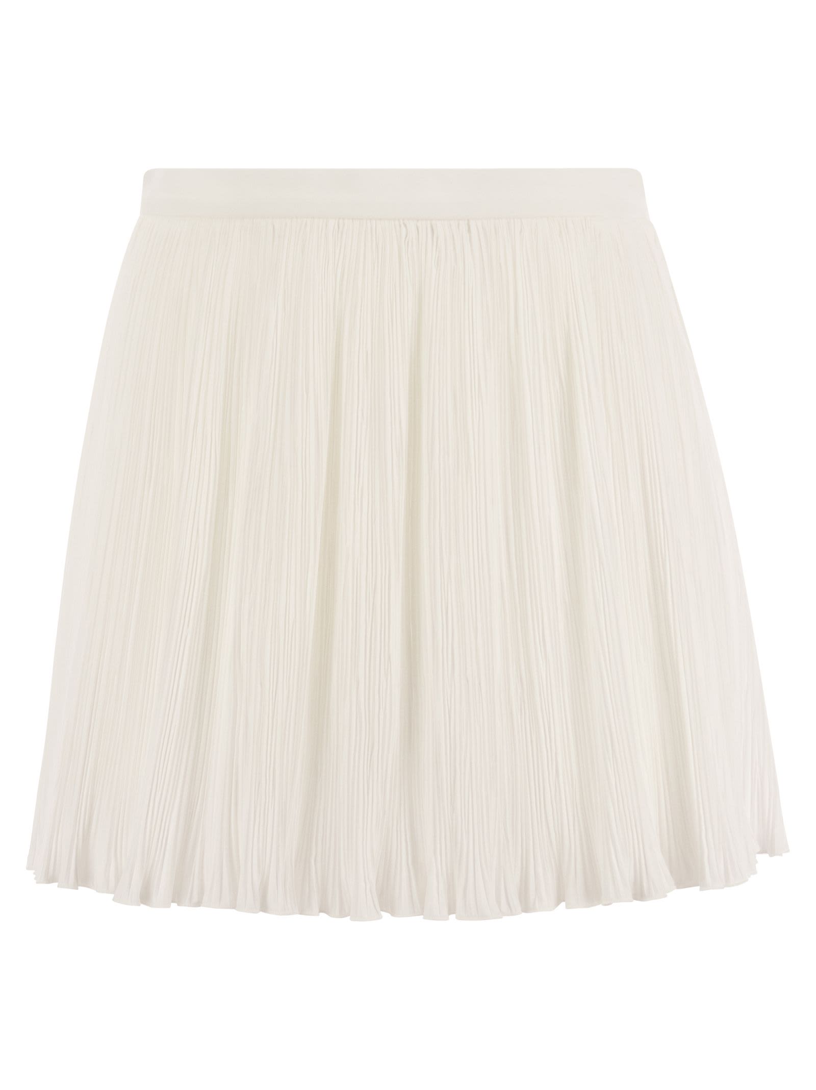 RED VALENTINO PLEATED COTTON-BLEND SHORTS