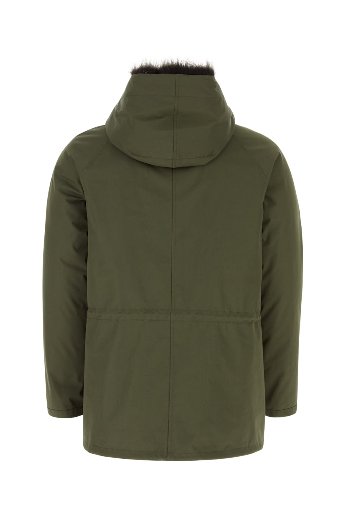 Shop Yves Salomon Cappotto In Huntergrelustmarmo
