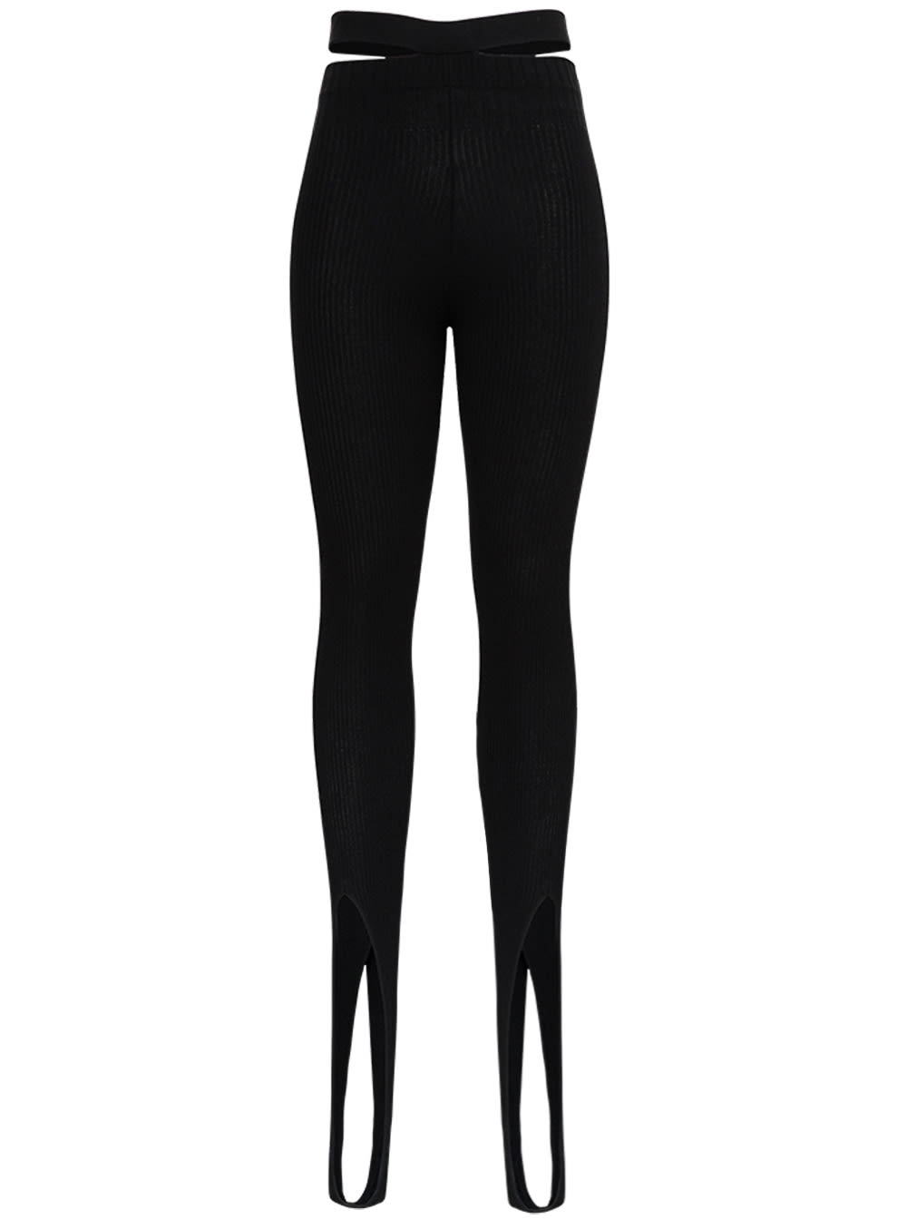 ANDREADAMO Ribbed Knit Leggings With Cut Out Details