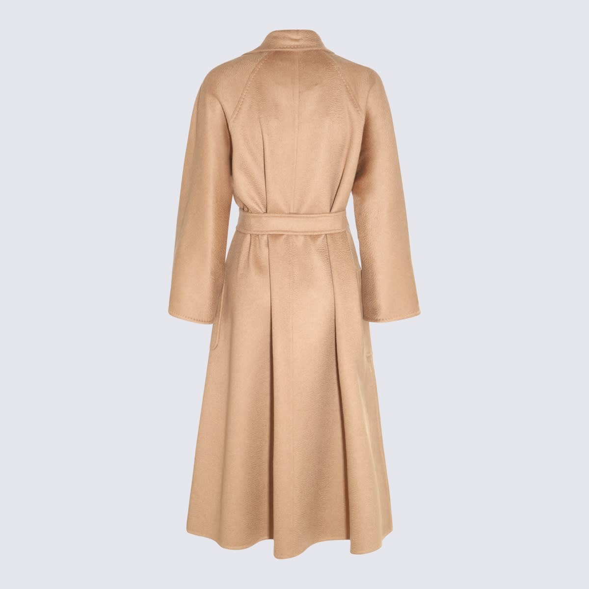 Max Mara Labbro Belted Cashmere Coat In Gold