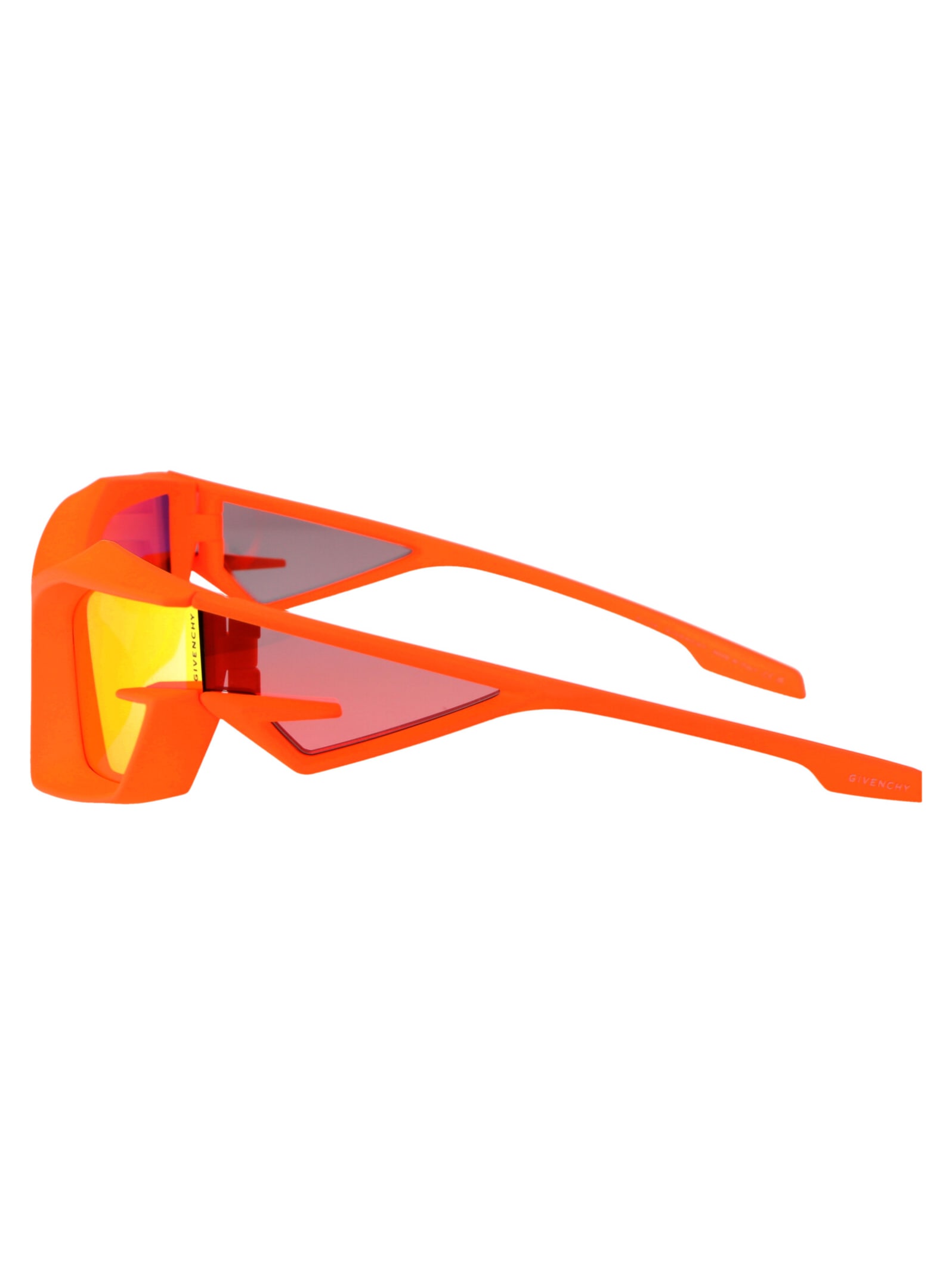 Shop Givenchy Giv Cut Sunglasses In 43c Matte Orange / Smoke Mirror