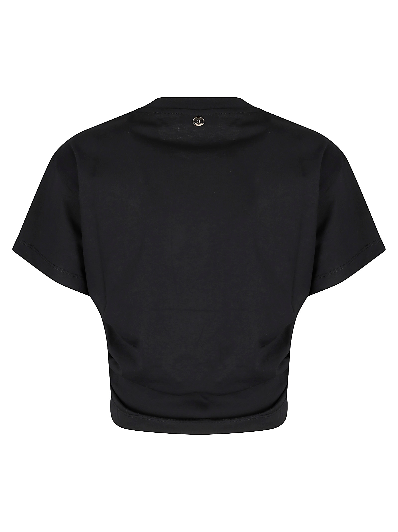 Rabanne Piercing Cropped T-shirt In Black Cotton In Black