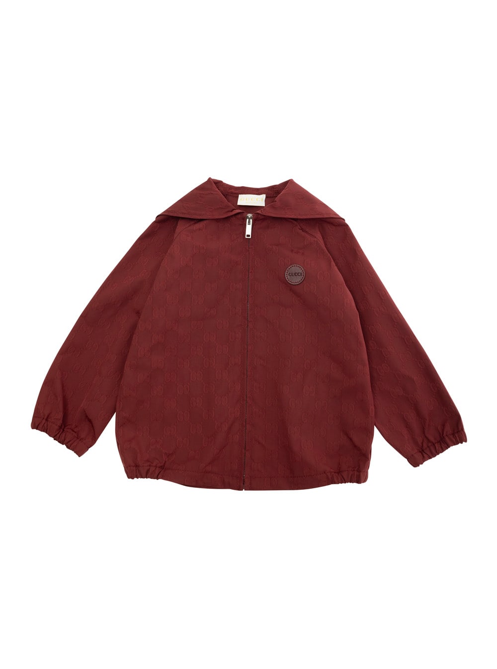 Gucci Red Jacket With All-over Gg Motif In Tech Fabric Baby In Red