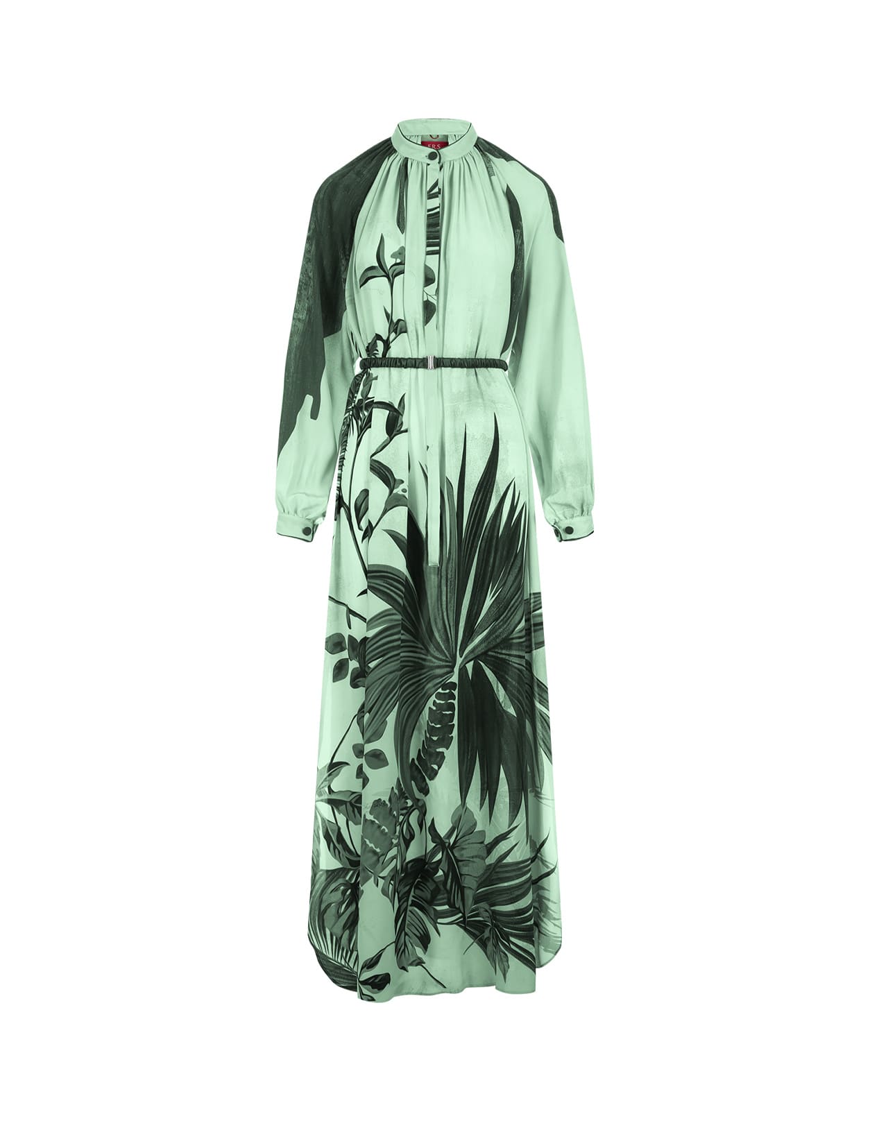 Flowers Green Arione Long Dress
