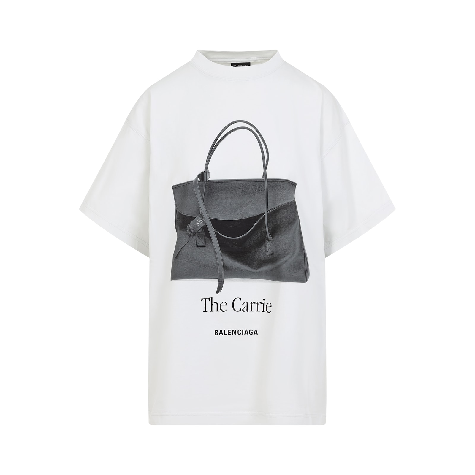 Balenciaga Oversized Graphic Print T-shirt In Dirty White
