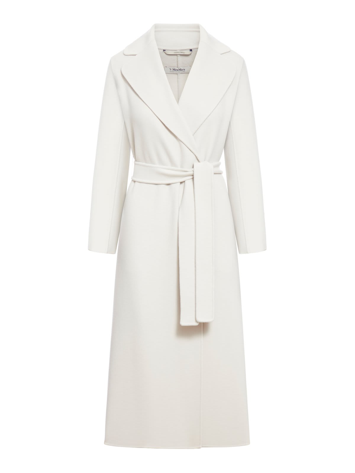 Shop 's Max Mara Belted Long-sleeved Coat In Ivory