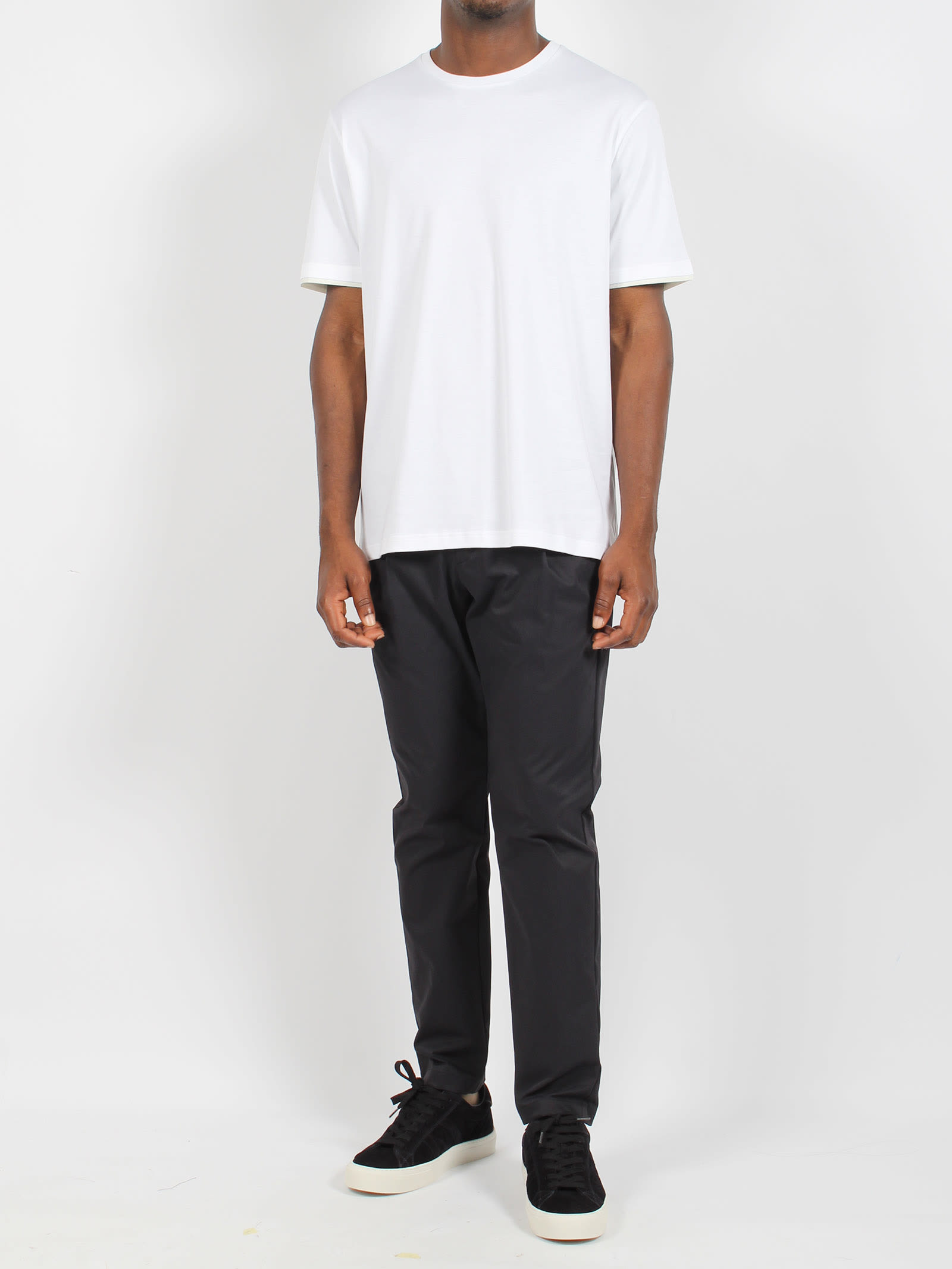 Shop Herno Basic Cotton Resort T-shirt In White