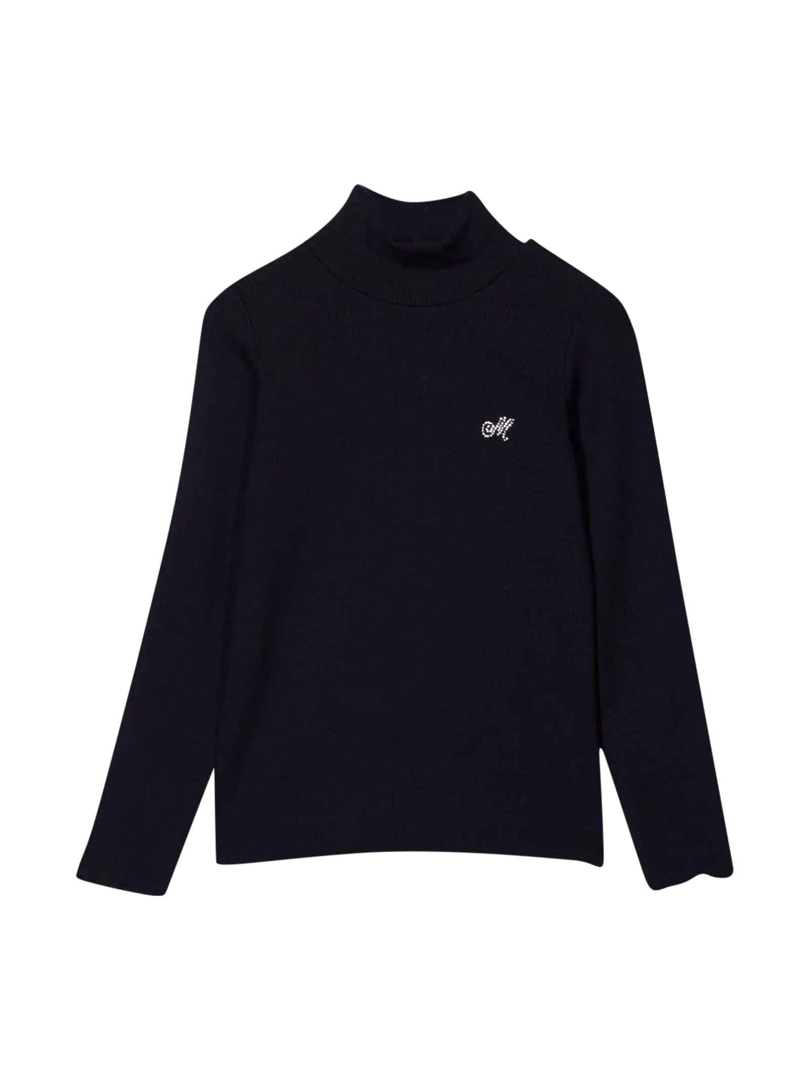 Monnalisa Blue Turtleneck Sweater