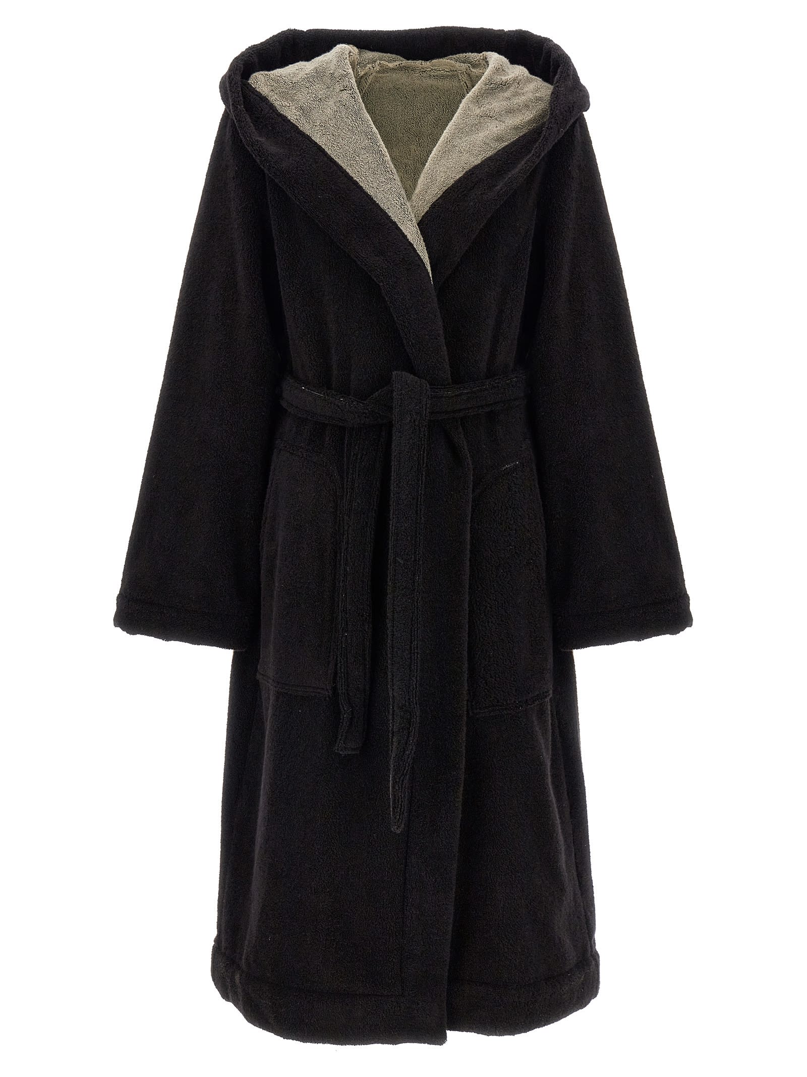 Rick Owens Beach Robe Bathrobe In Black