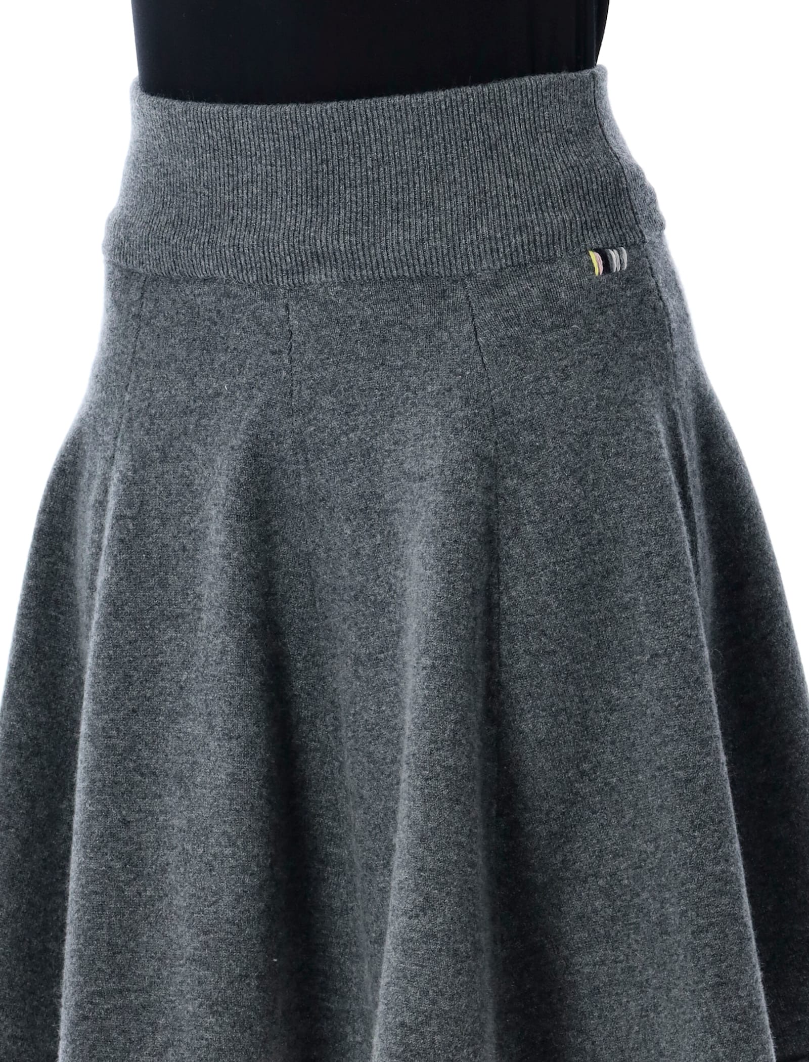 Extreme Cashmere Ribbed-knit Flared Mini A-line Skirt In Gray