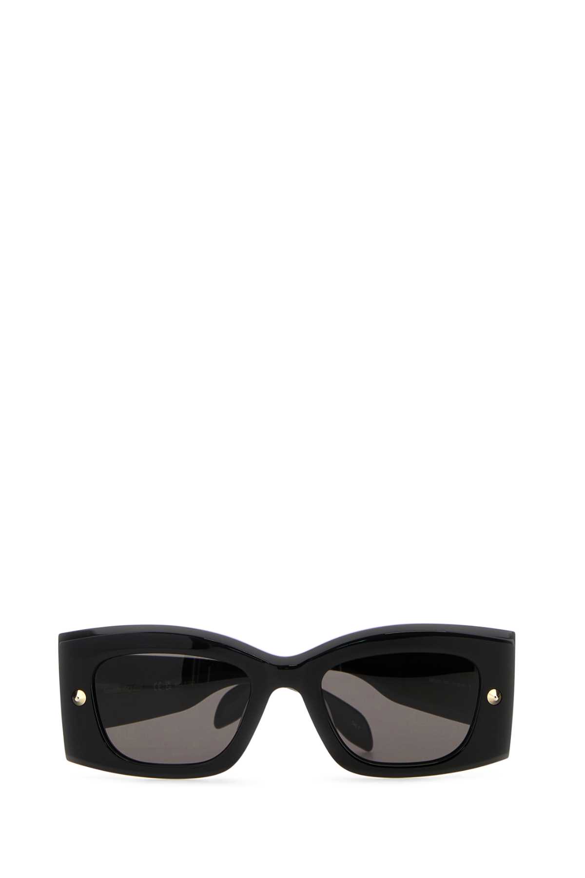 Shop Alexander Mcqueen Black Acetate Sunglasses In Blackblacksmoke