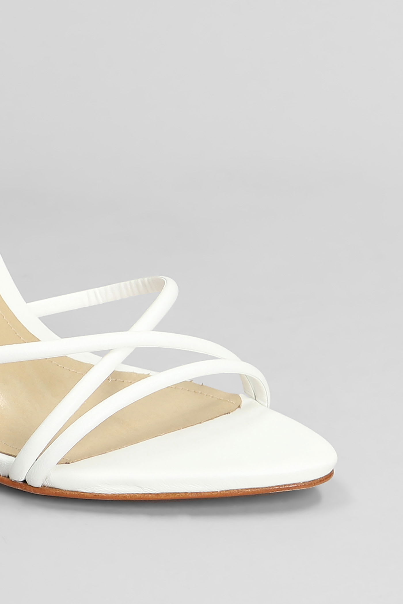 Schutz Sandals In White Leather In White