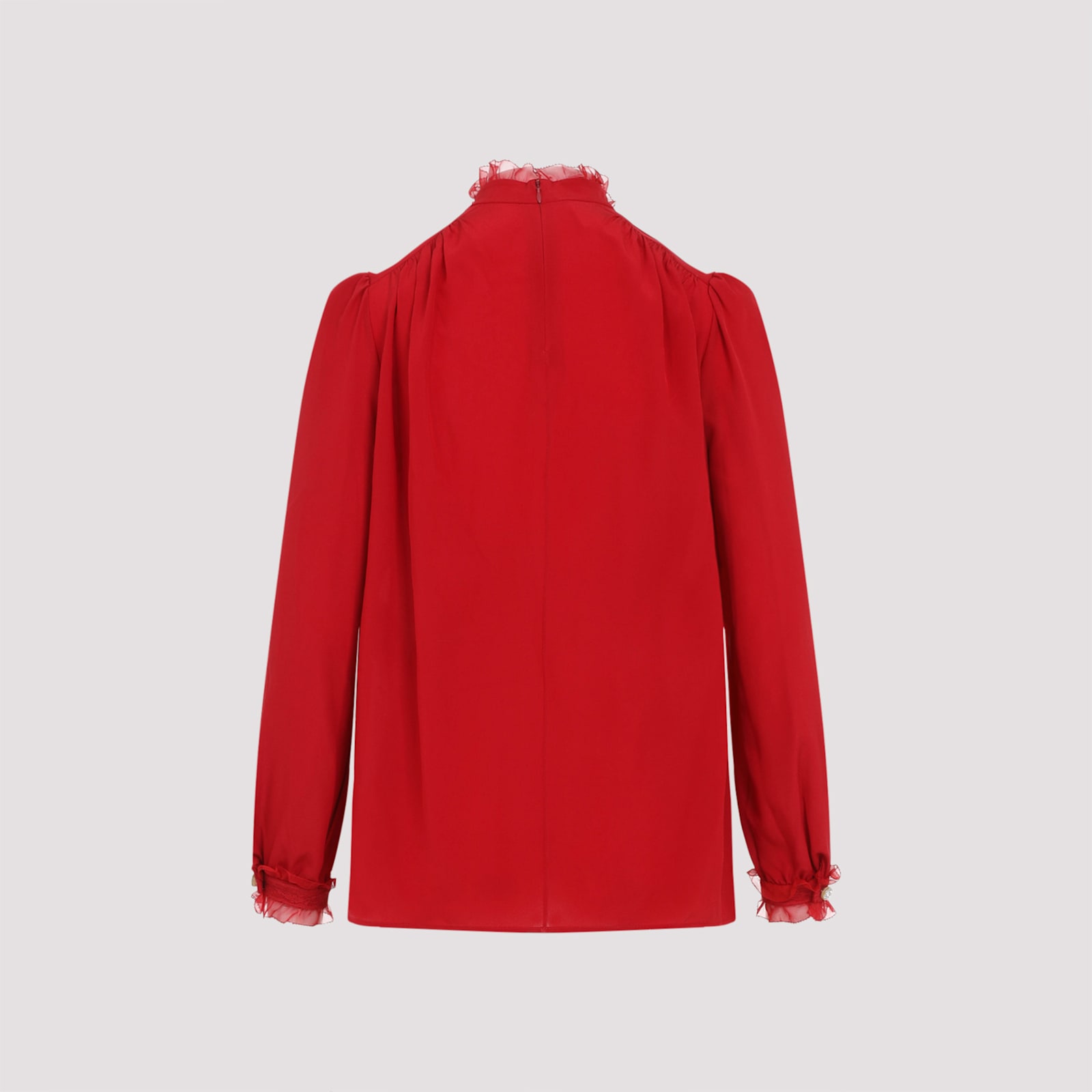 Valentino Long-sleeved Silk Top In M Paris