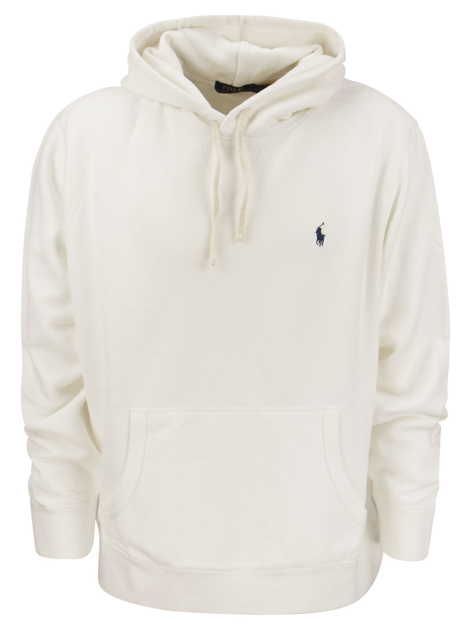 Shop Polo Ralph Lauren Hooded Sweatshirt In White