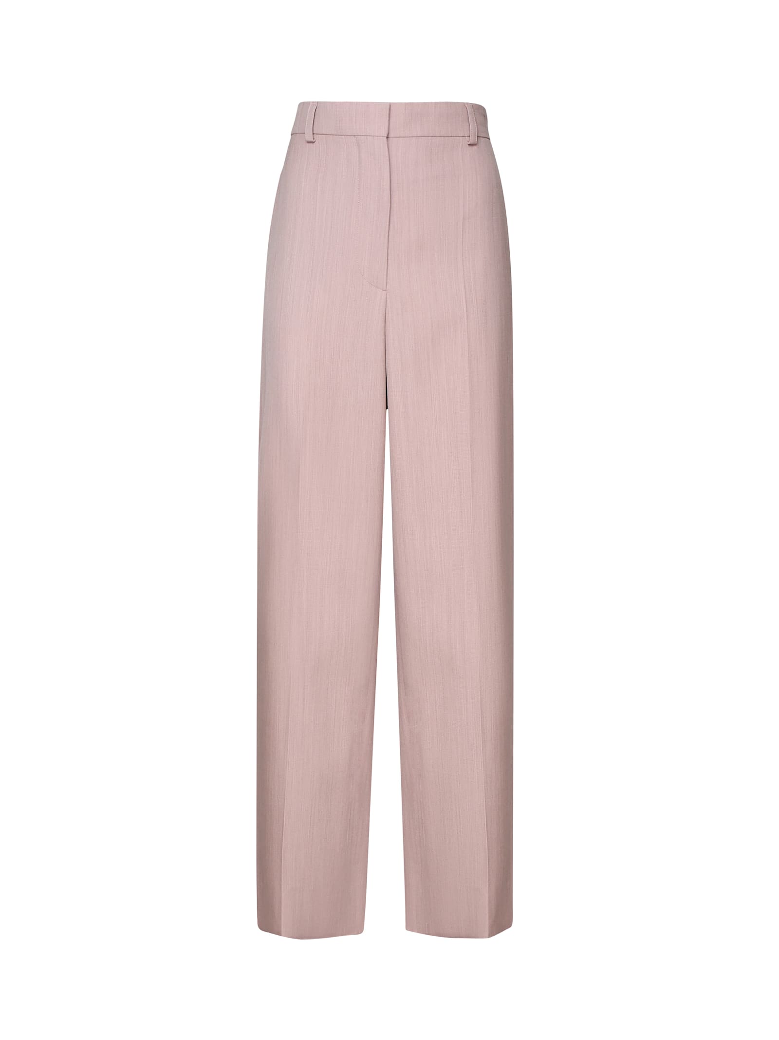 Shop Stella Mccartney Wool Trousers In Dusty Pink