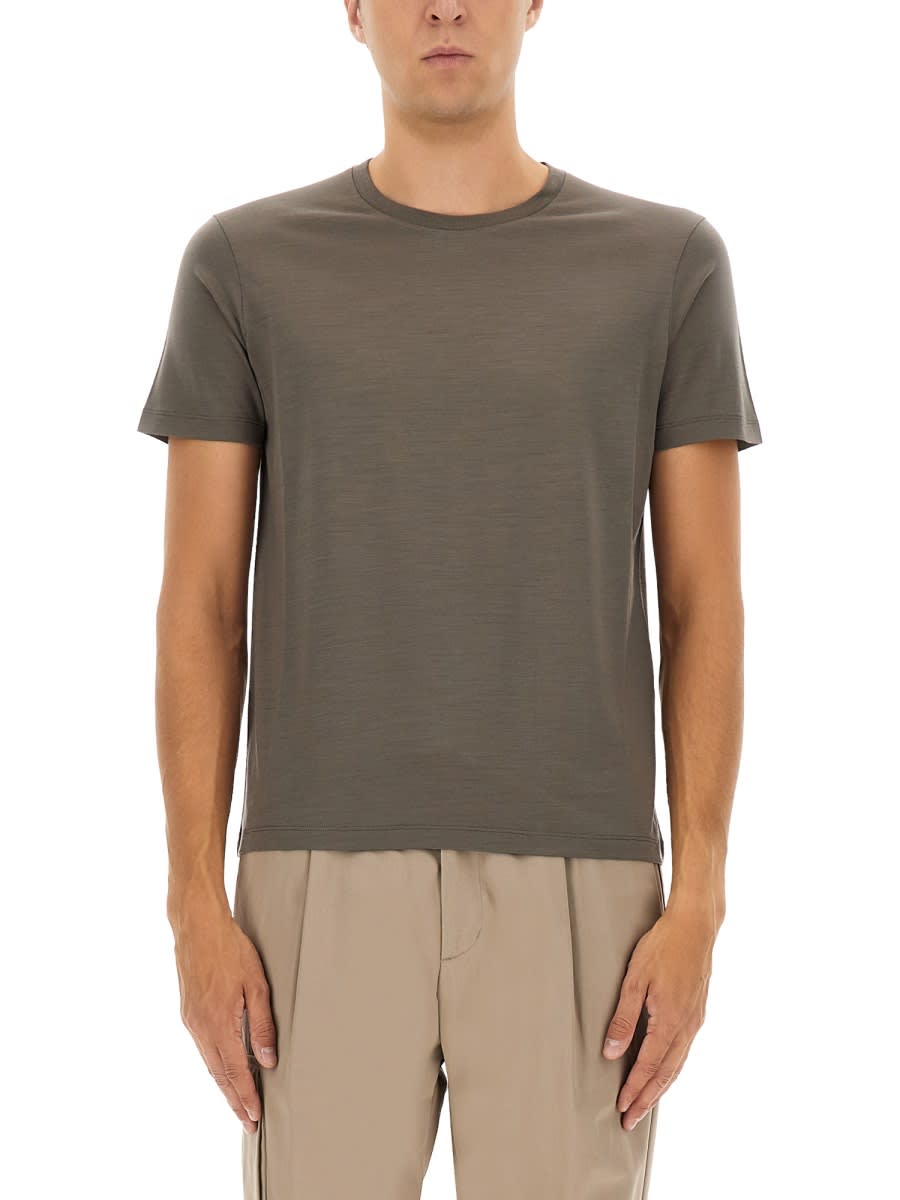Herno Wool T-shirt In Gray