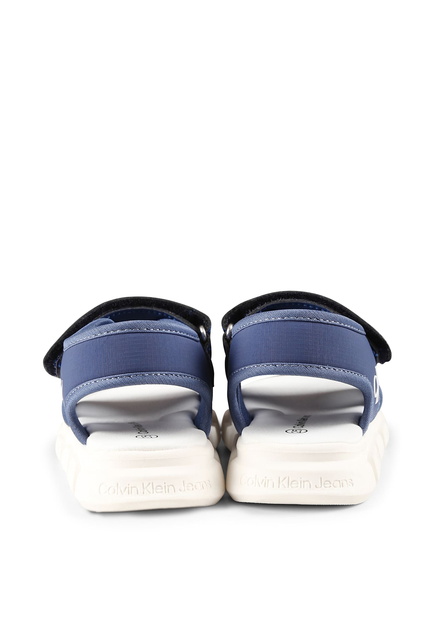 Calvin Klein Beige Sandals For Boy With Logo In Blue