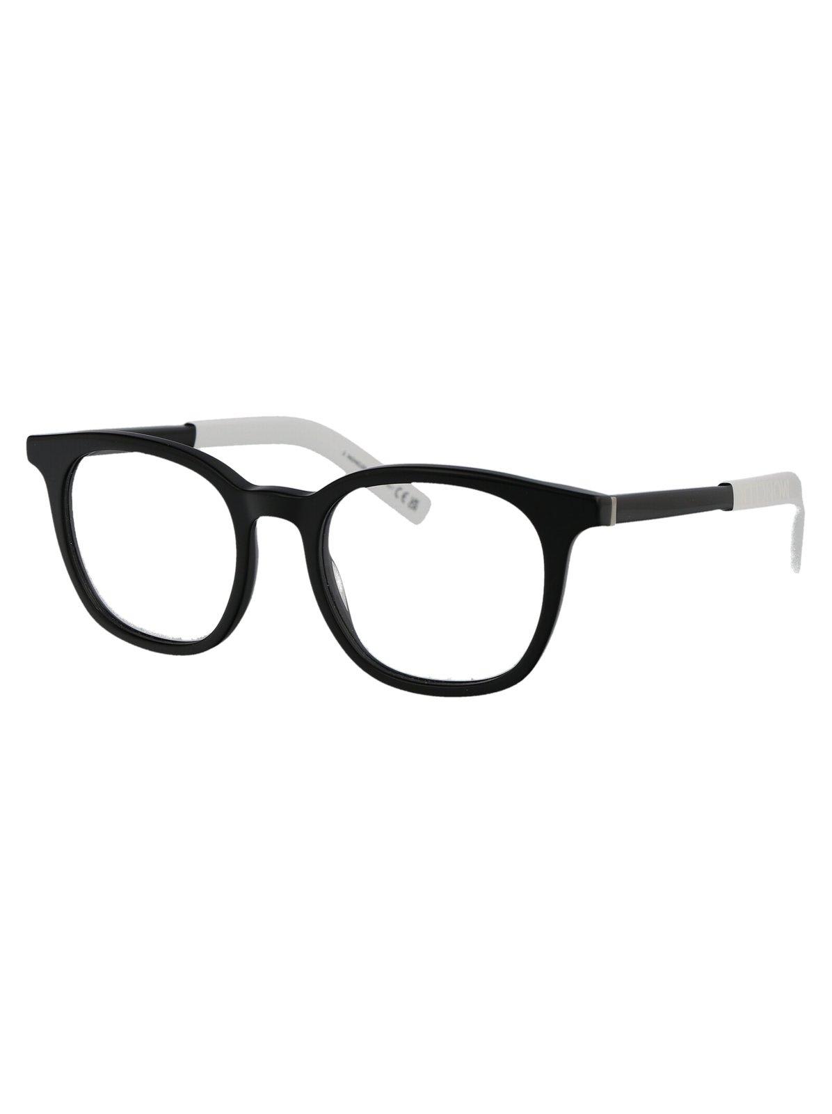 Shop Moncler Round Frame Glasses In 001