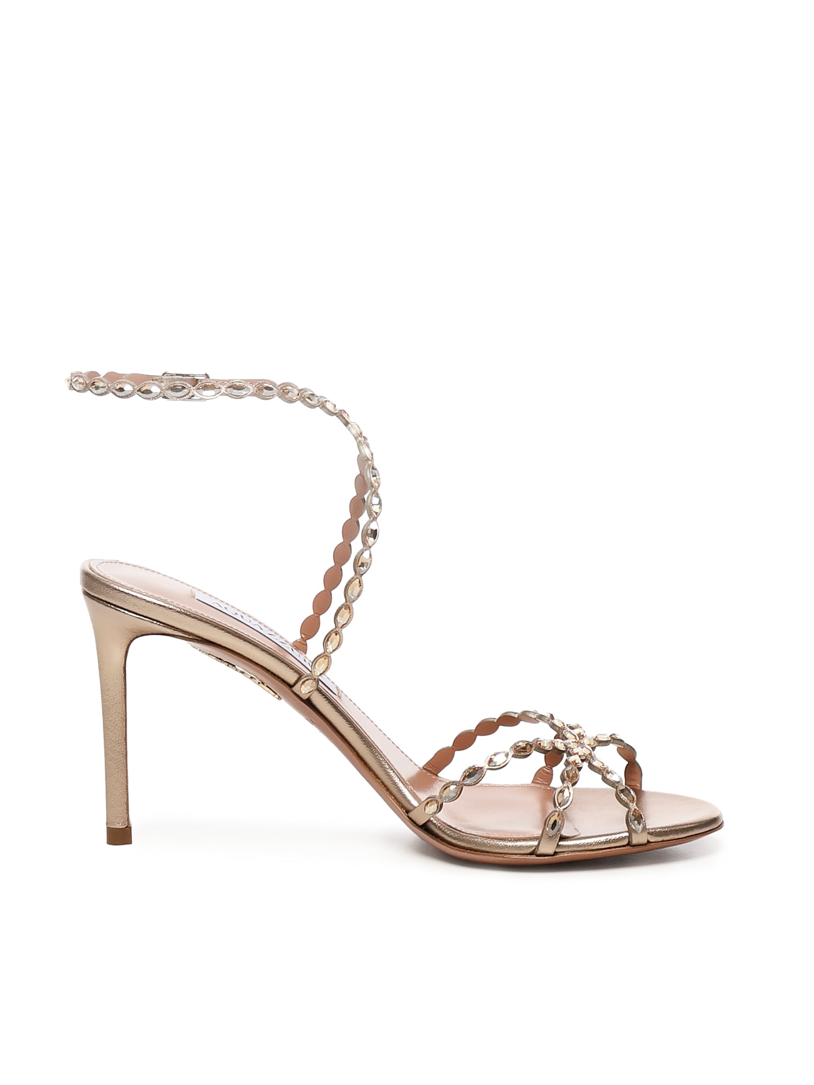 Aquazzura Love Struck Crystal Sandals In Neutral