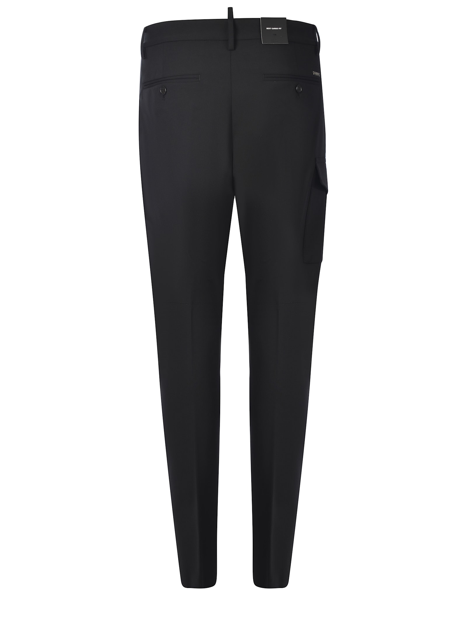 Shop Dsquared2 Trousers  Sexy Cargo Made Of Wool In Black