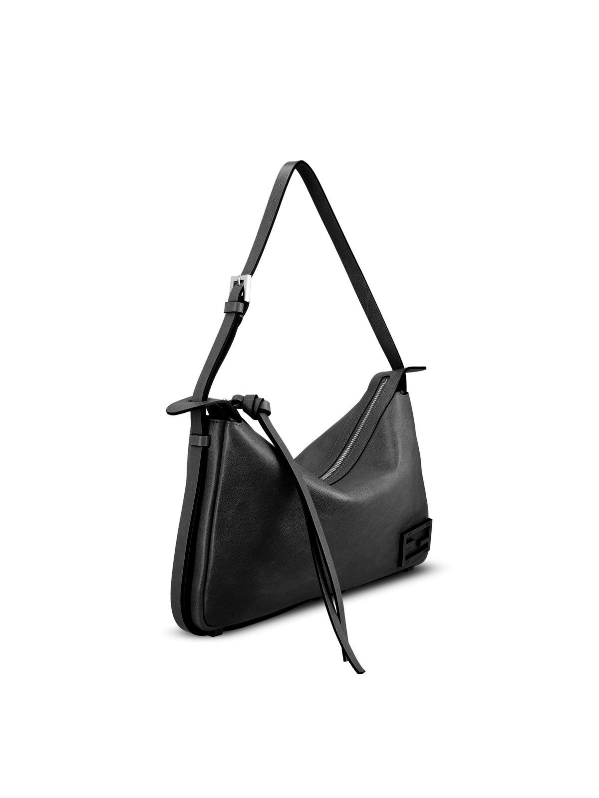 Shop Fendi Simply Medium Shoulder Bag In Nero