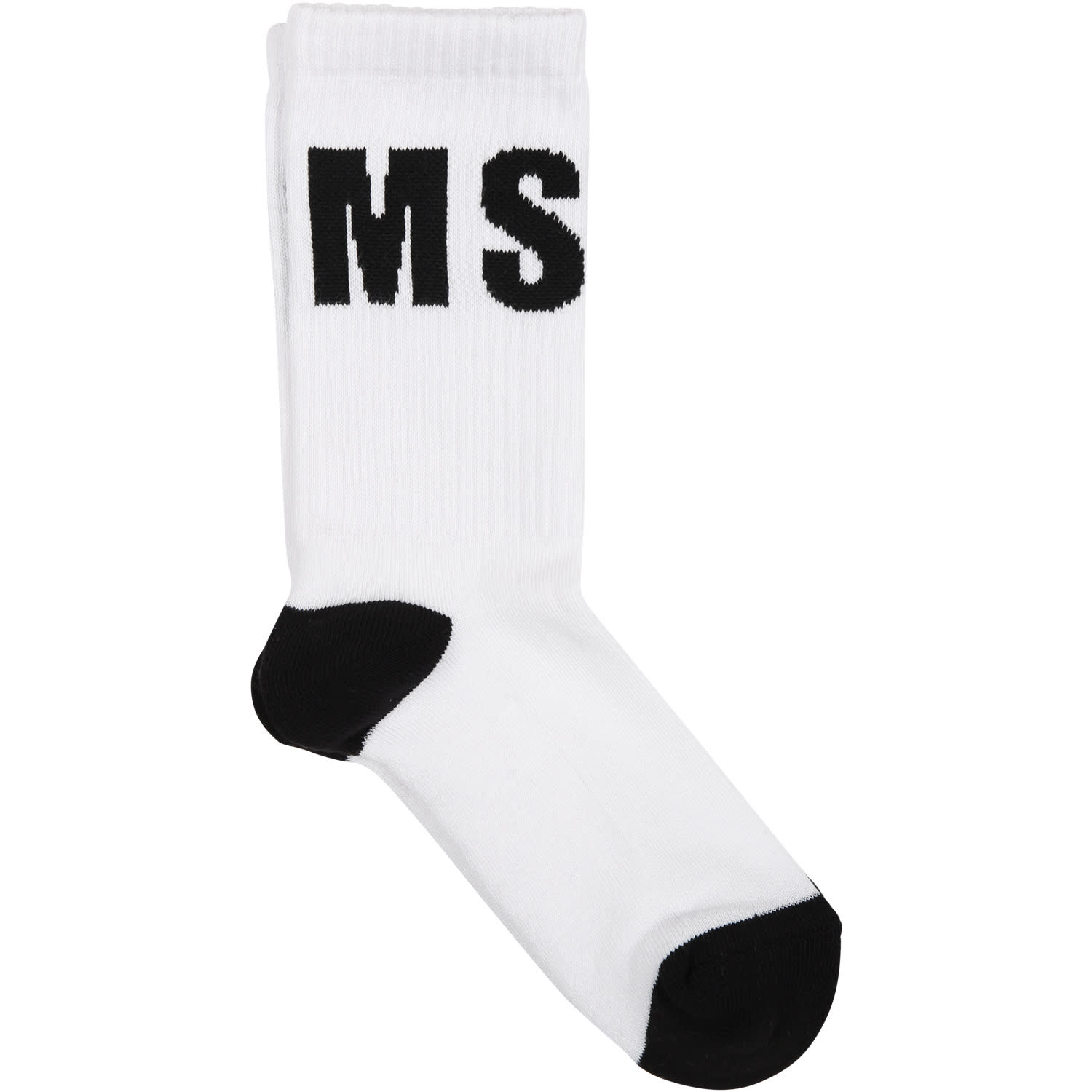 Msgm White Socks For Kids With Logo