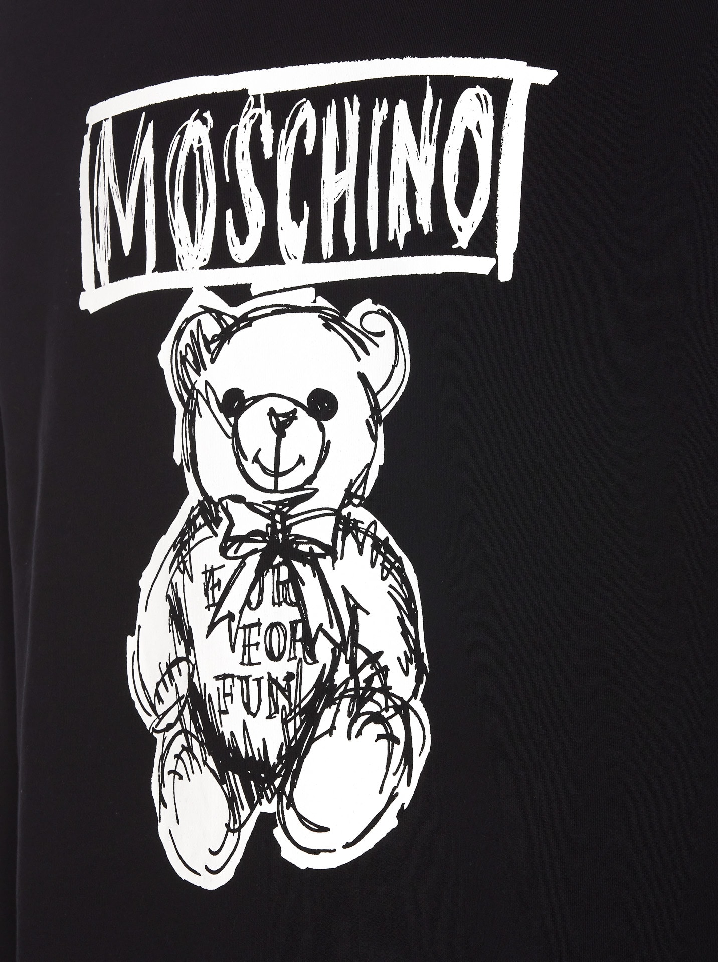 Shop Moschino Drawn Teddy Bear Sweatshrit In Black