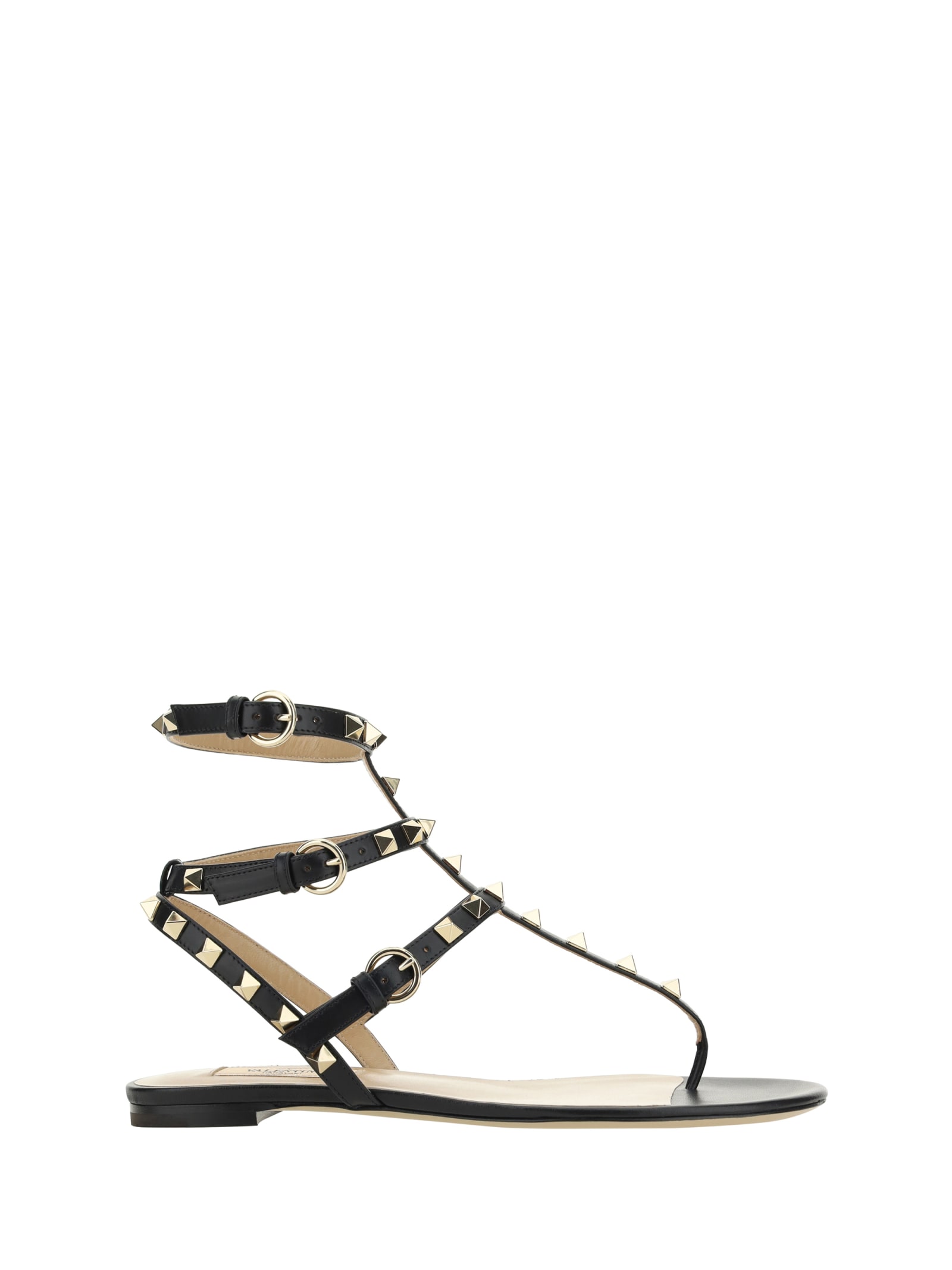 Shop Valentino Garavani Rockstud Sandals In Nero