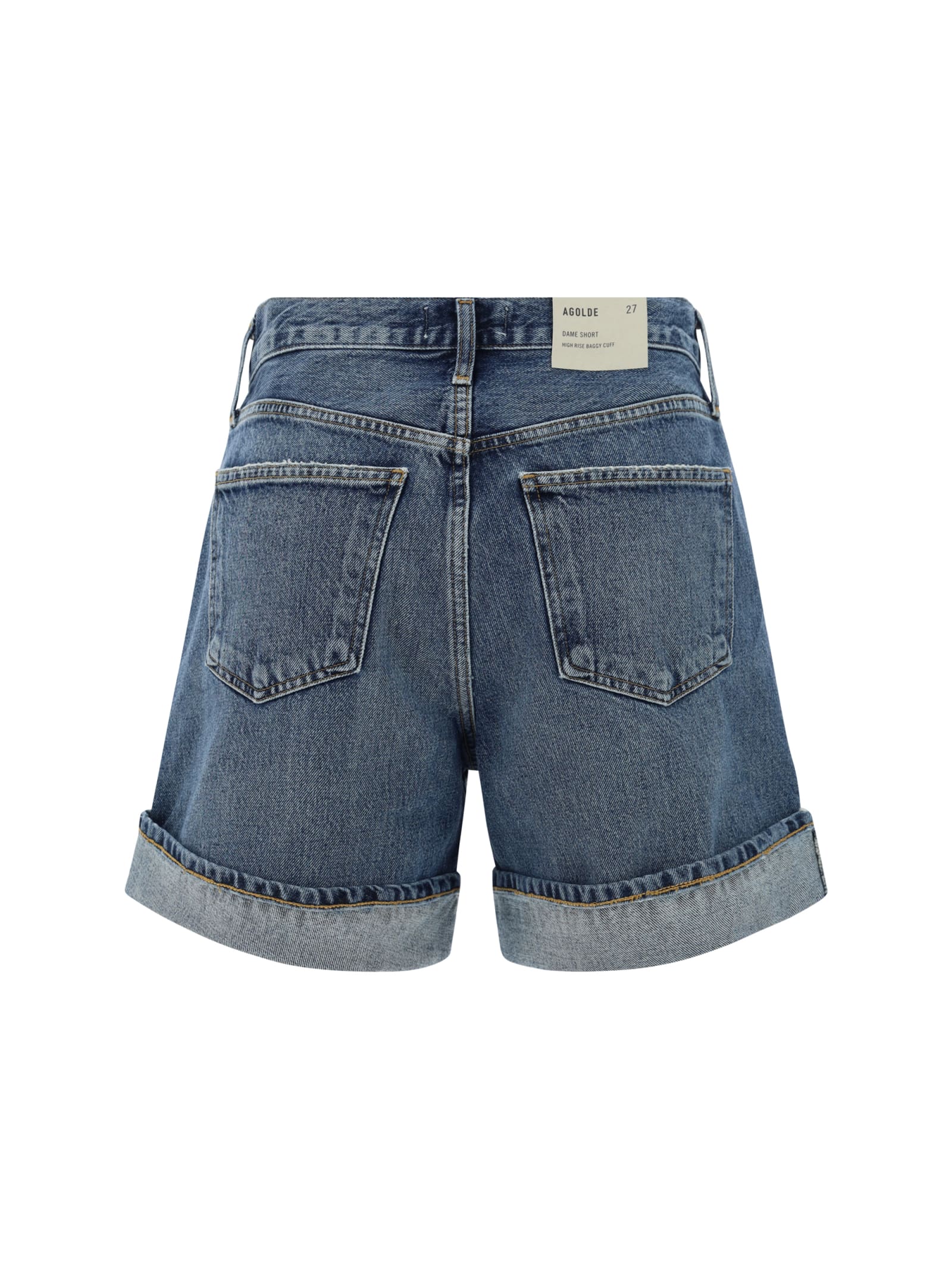 Shop Agolde Denim Shorts In Control (dk Ind)