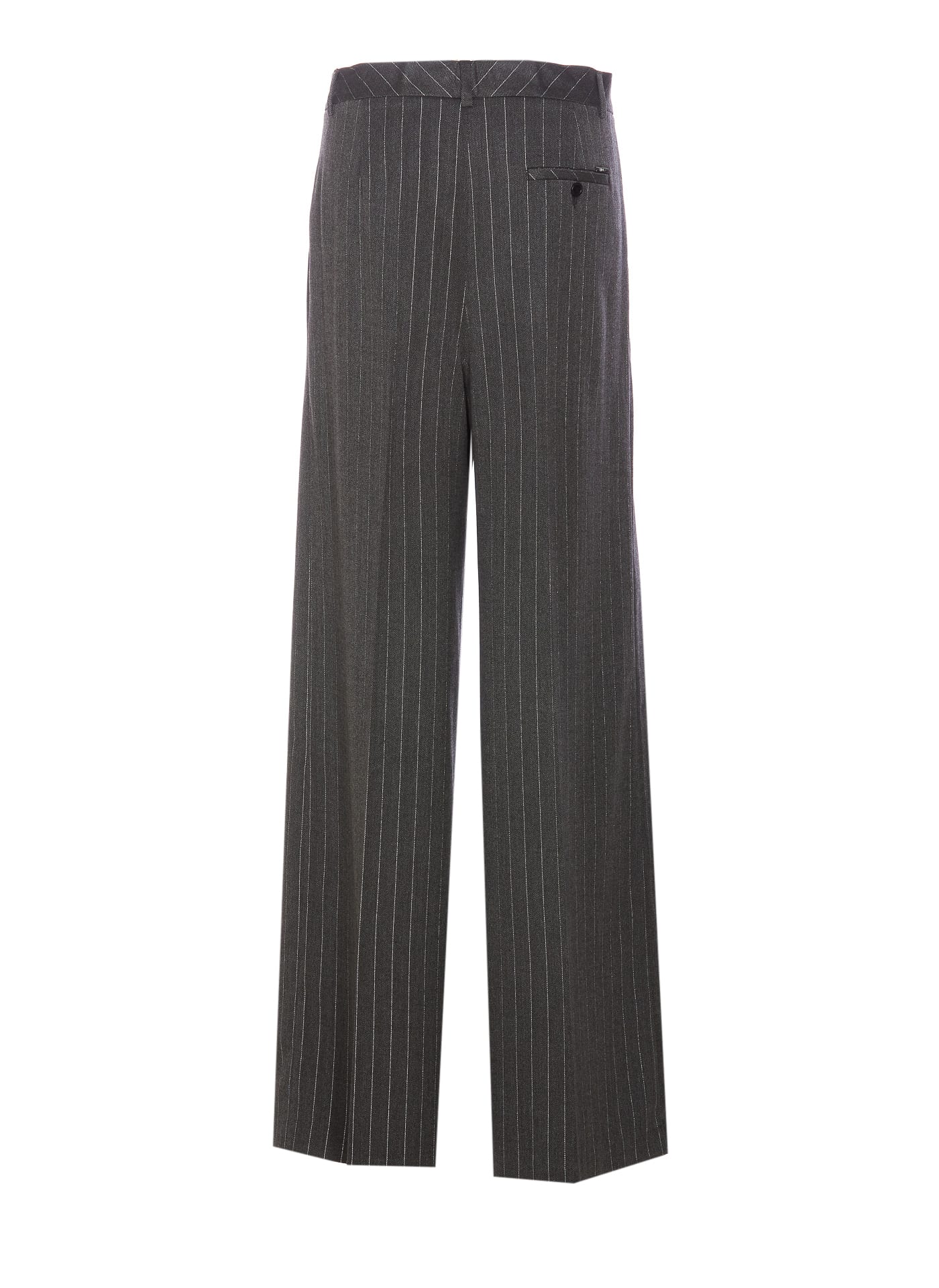 Shop Liu •jo Flare Striped Pants In Grigio