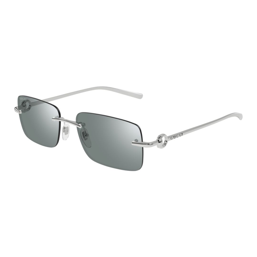 Shop Gucci Gg1703s-002 Silver-silver-green