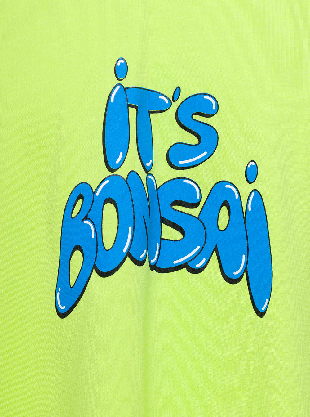 Shop Bonsai Oversized Acid Green T-shirt With Logo Print In Cotton Man