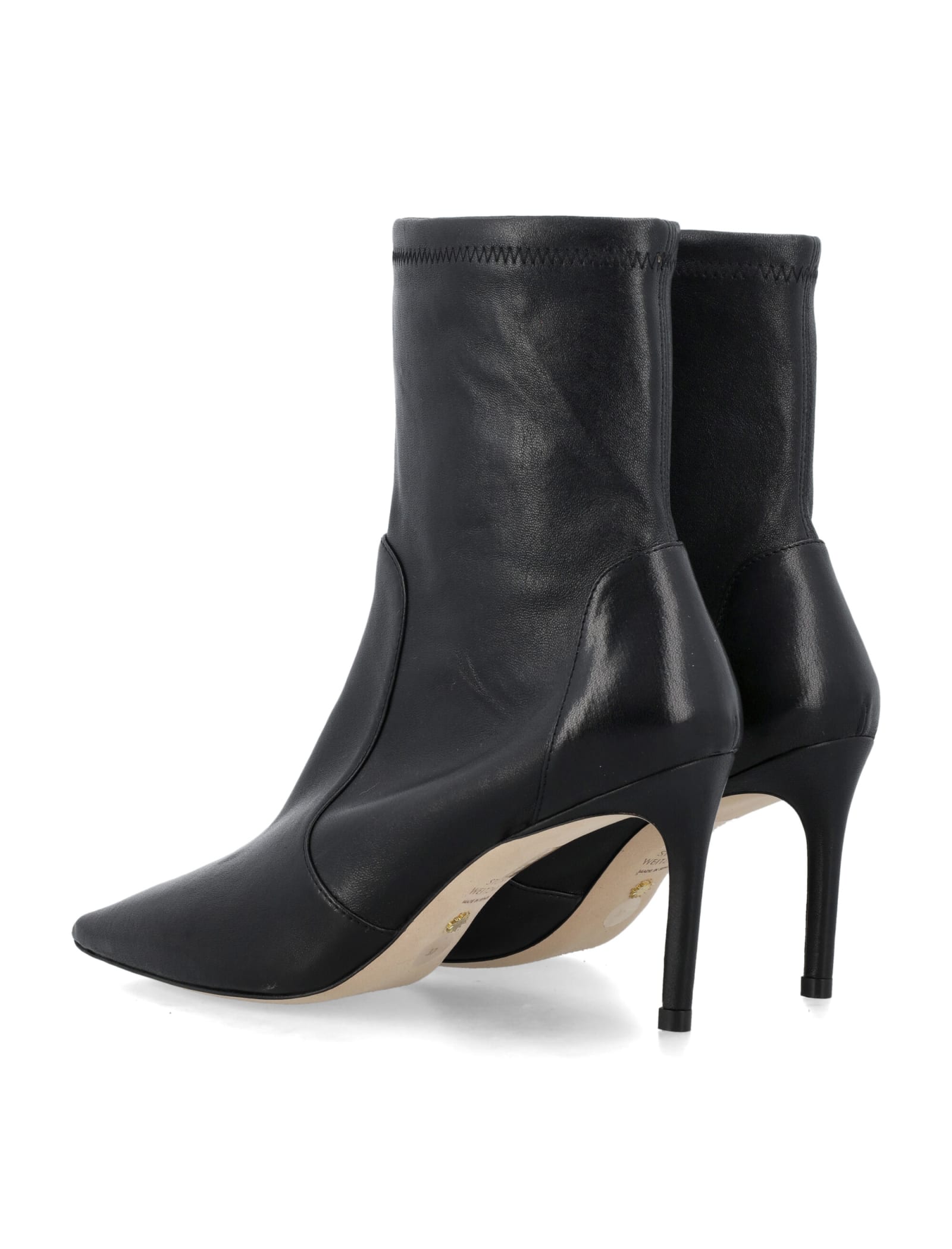 Shop Stuart Weitzman Stuart 85 Stretch Bootie In Black