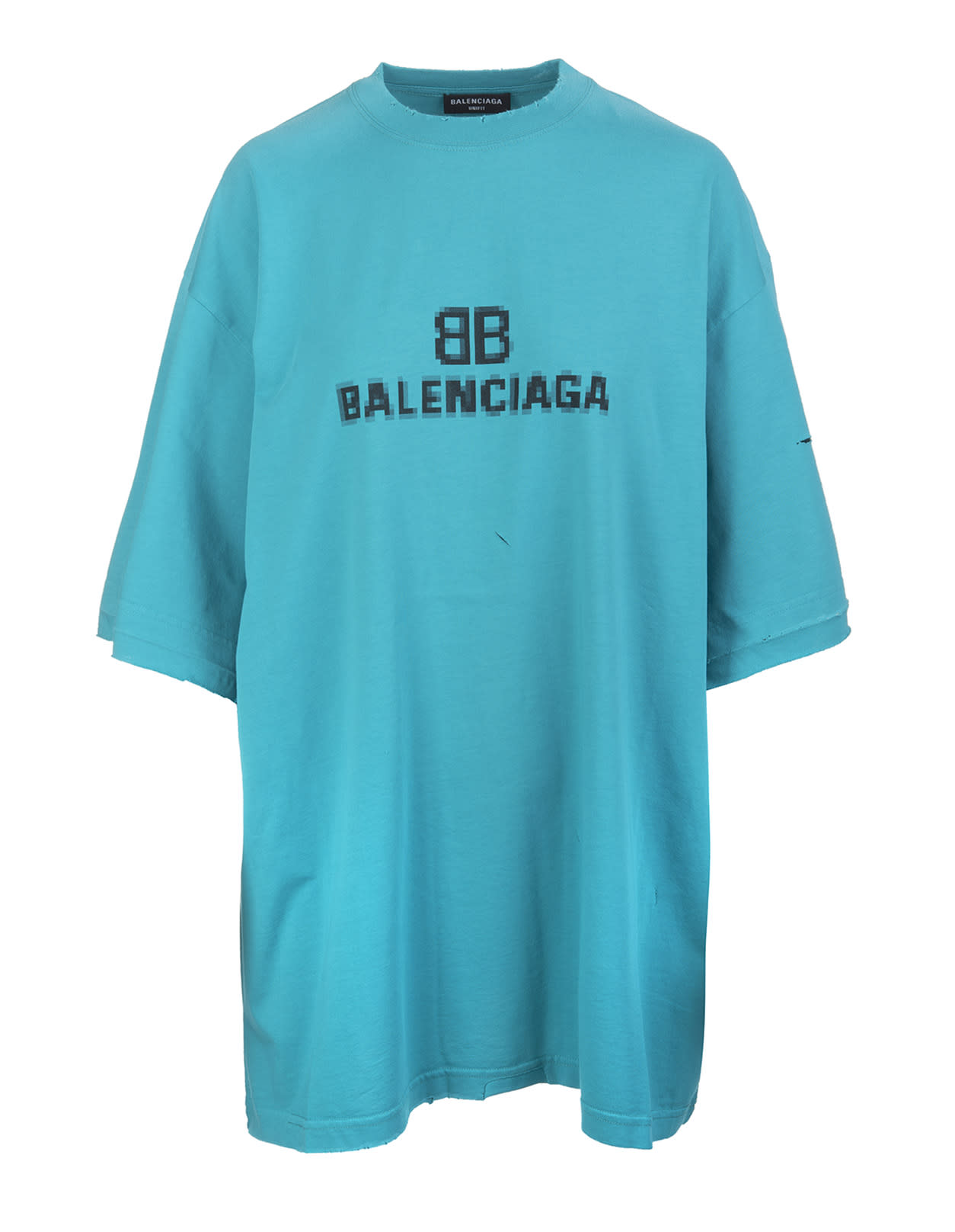 Balenciaga Man Turquoise Bb Pixel Boxy T-shirt