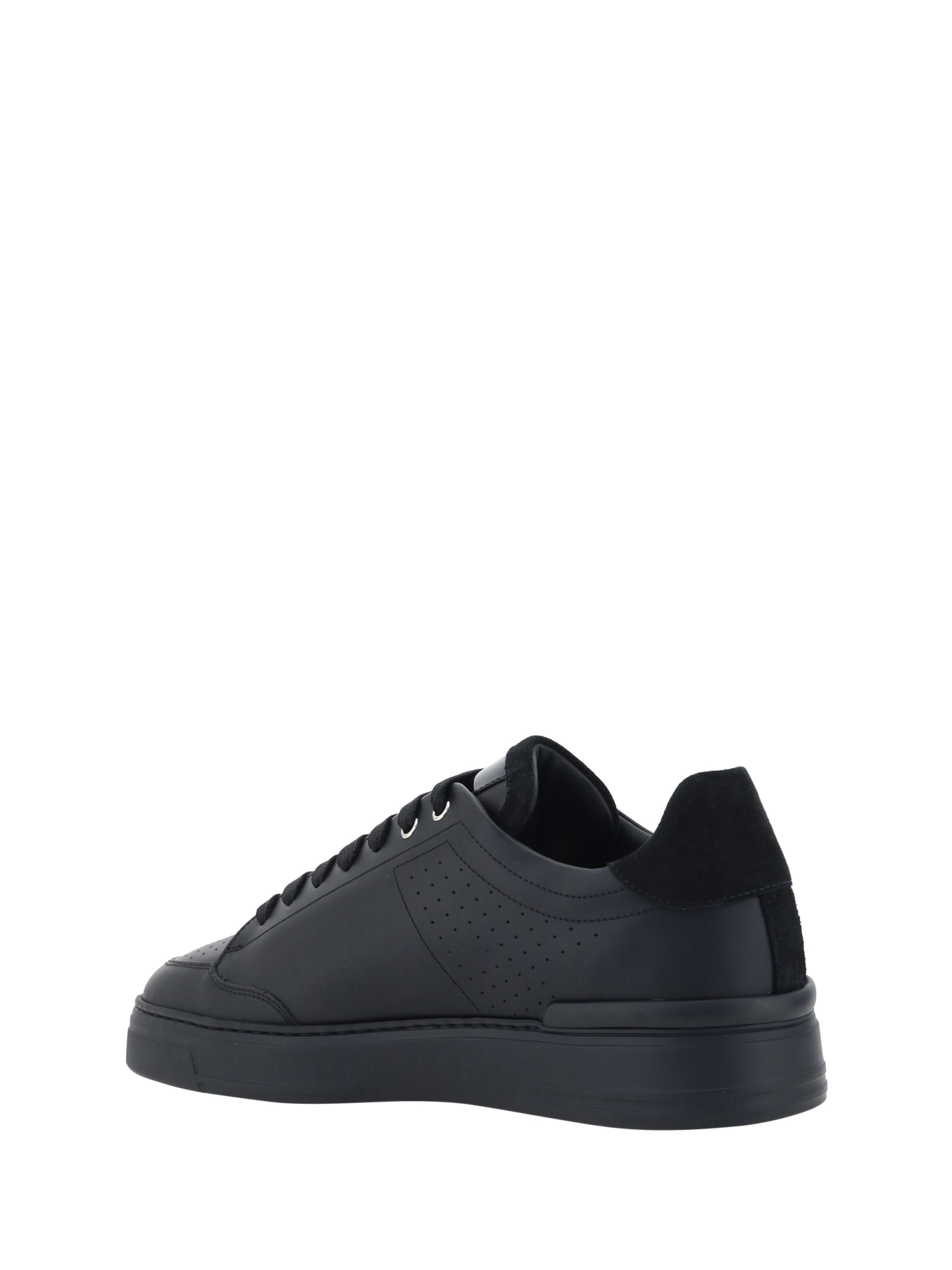 Shop Philipp Plein Lo Top Sneakers In Black/black