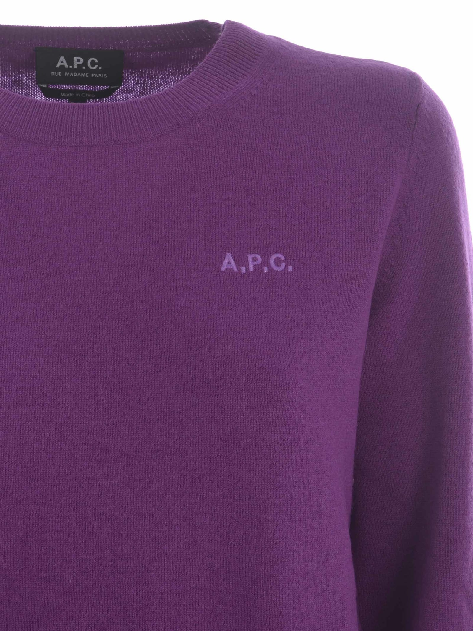 Shop Apc Shirt A.p.c. Nina In Virgin Wool In Purple