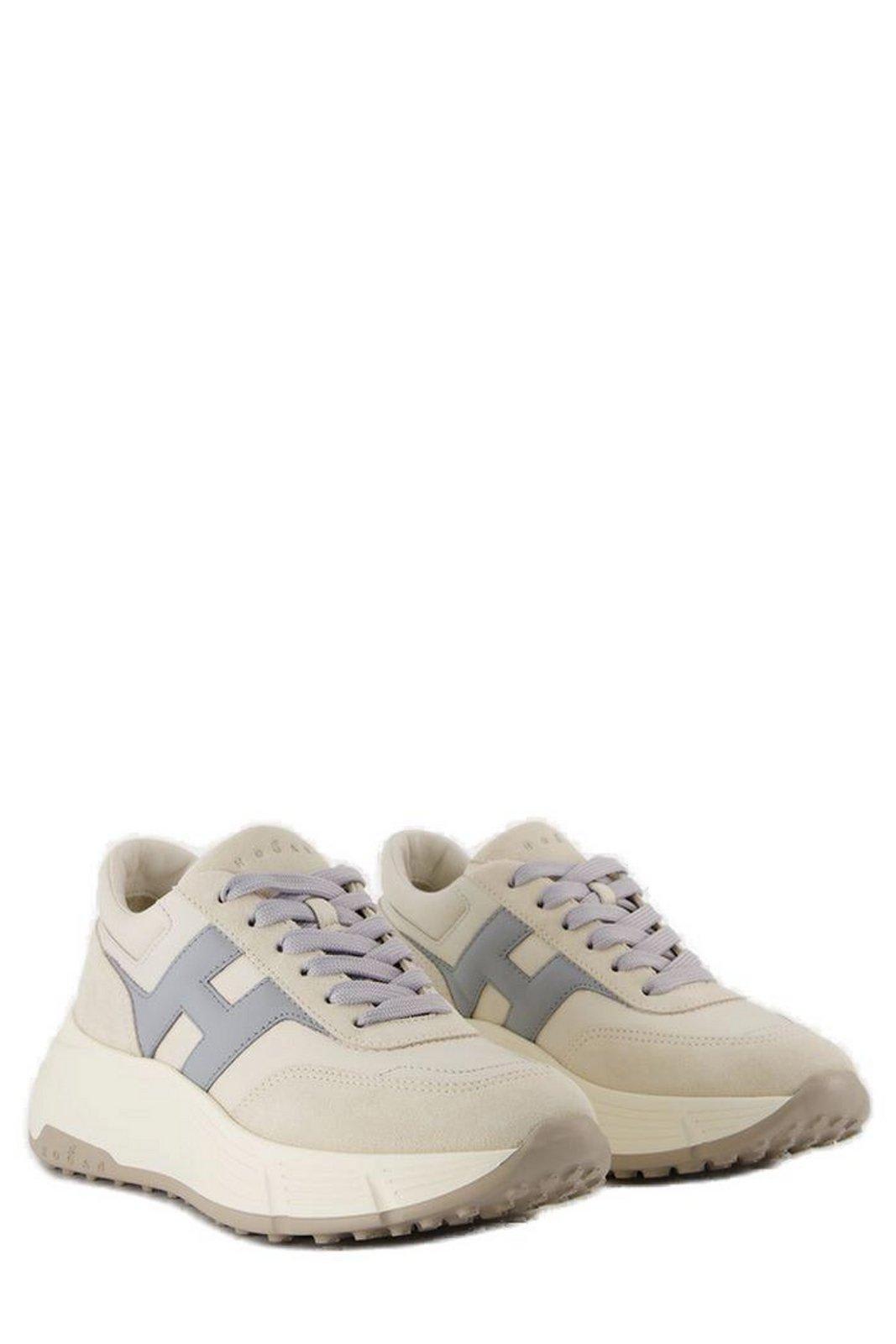 Hogan Chunky Sole Sneakers With Textured Outsole In White