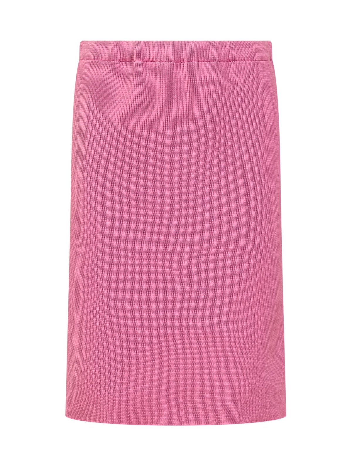 Shop Philosophy Di Lorenzo Serafini Elasticated Waistband Ribbed Midi Skirt In Fucsia