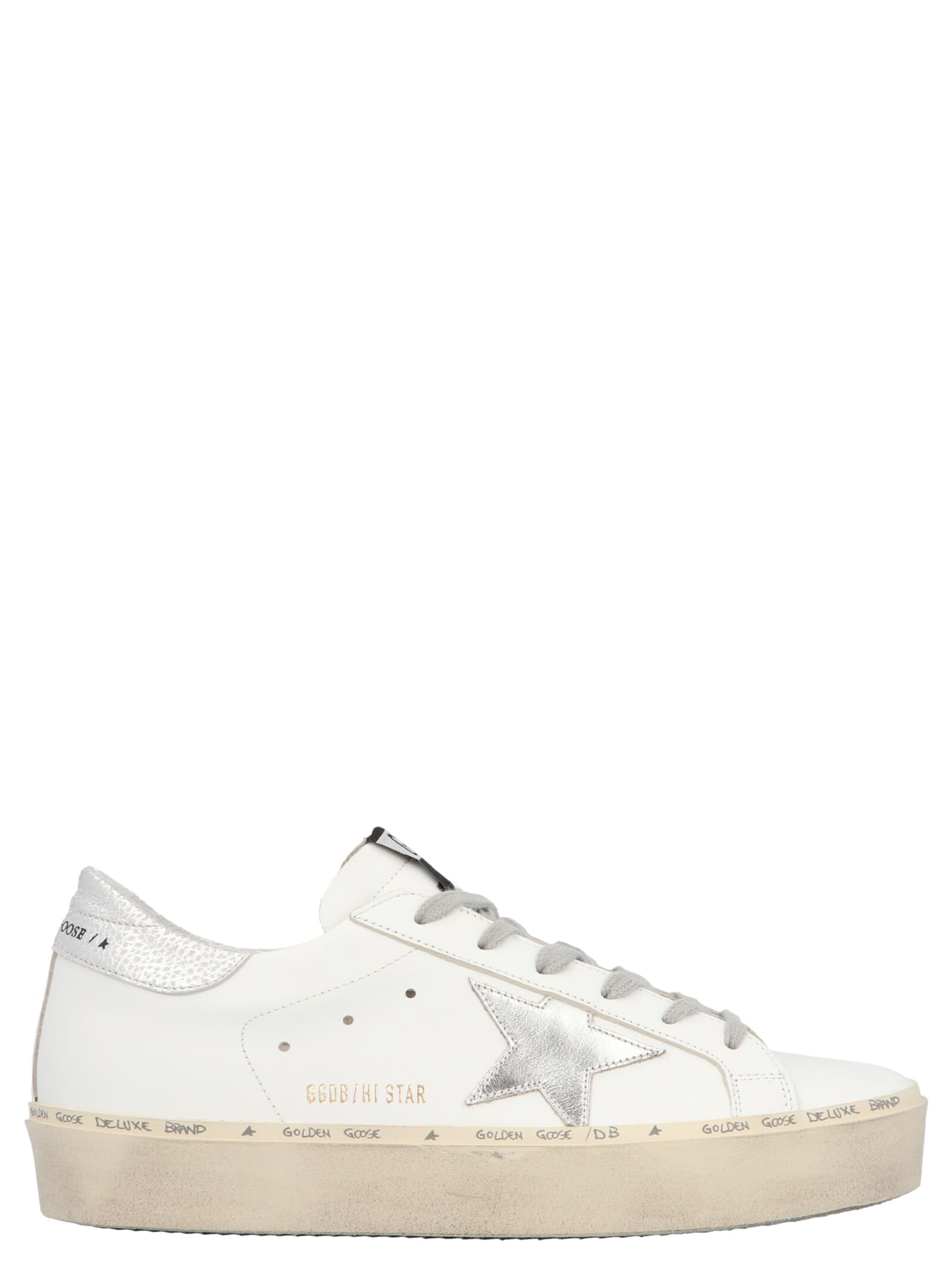 Shop Golden Goose Hi-star Sneakers In White