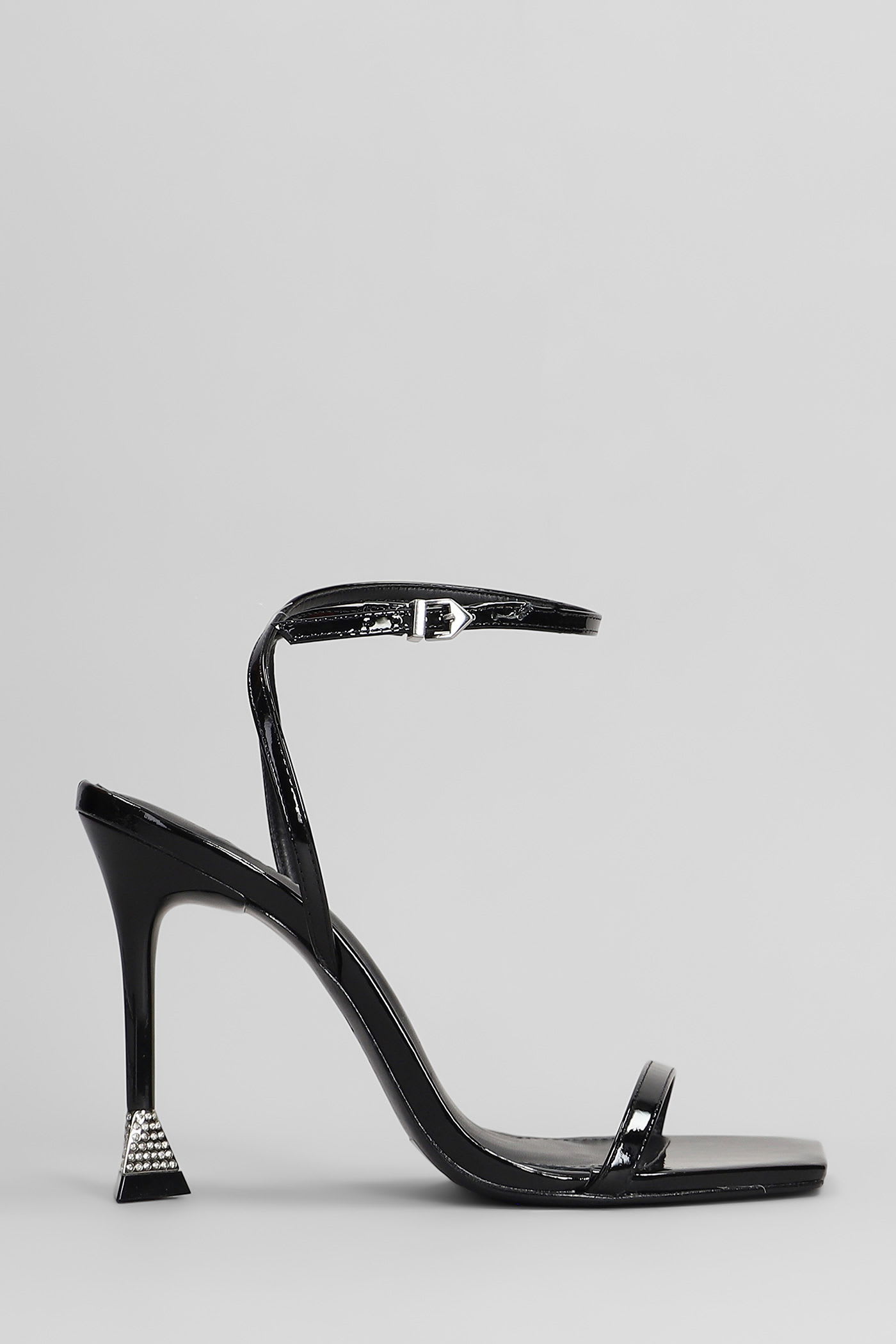 Joanna Sandals In Black Patent Leather
