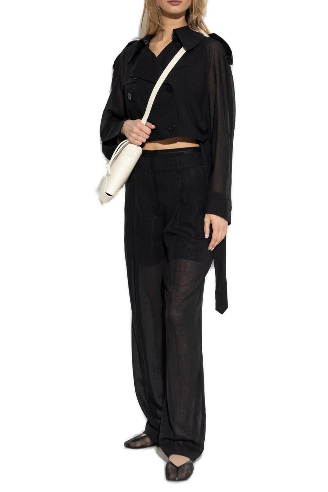 Shop Helmut Lang Cropped Trench Coat In Black