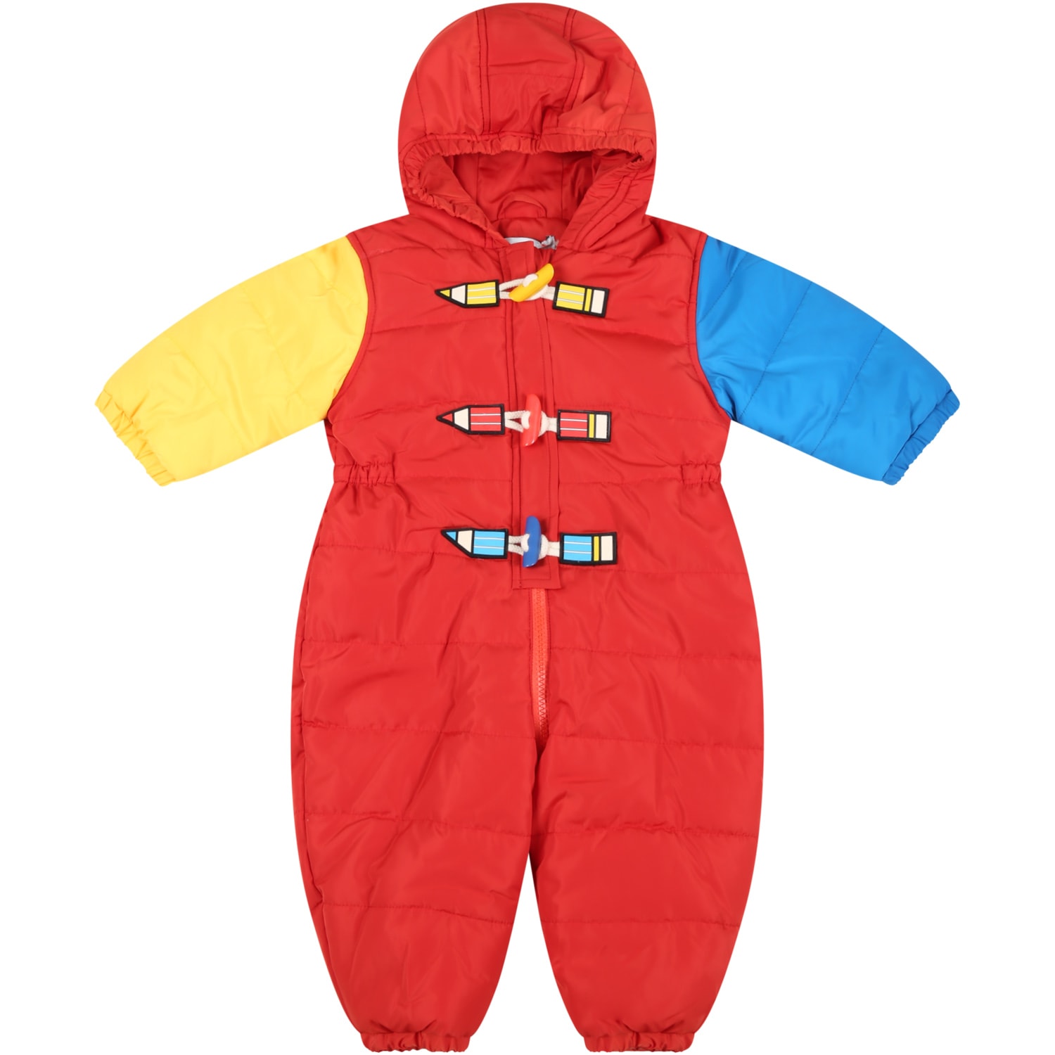 Stella McCartney Kids Red Jumpsuit For Babykids With Pencils