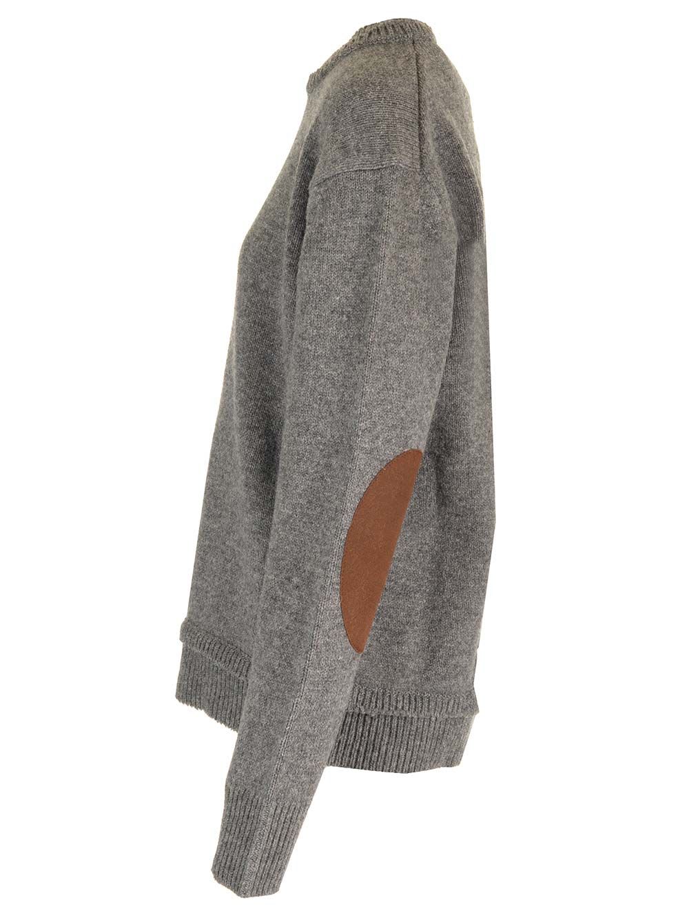 Shop Maison Margiela Long-sleeved Crewneck Sweater In Grey